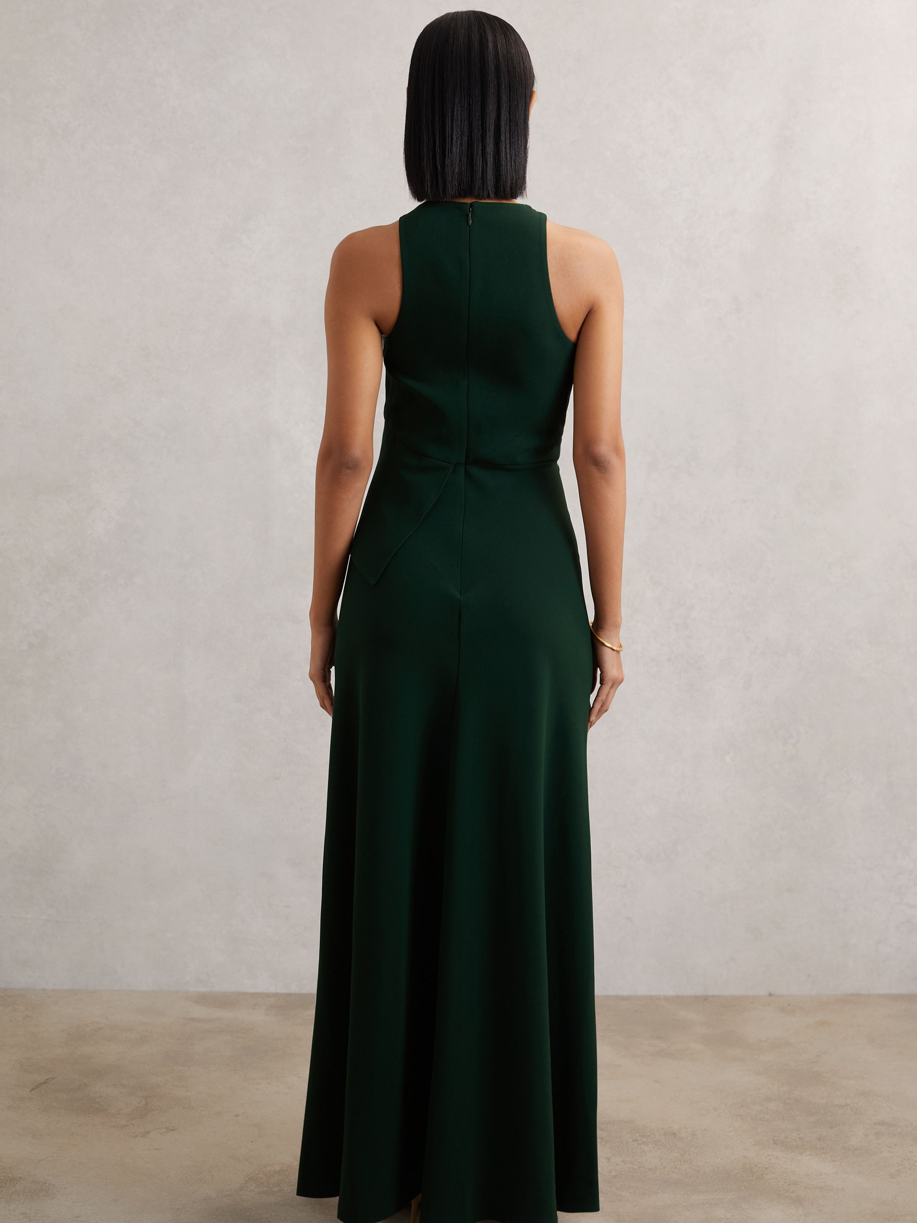 Ruffled Slash-Detail Maxi Dress in Green - Image 5 of 6