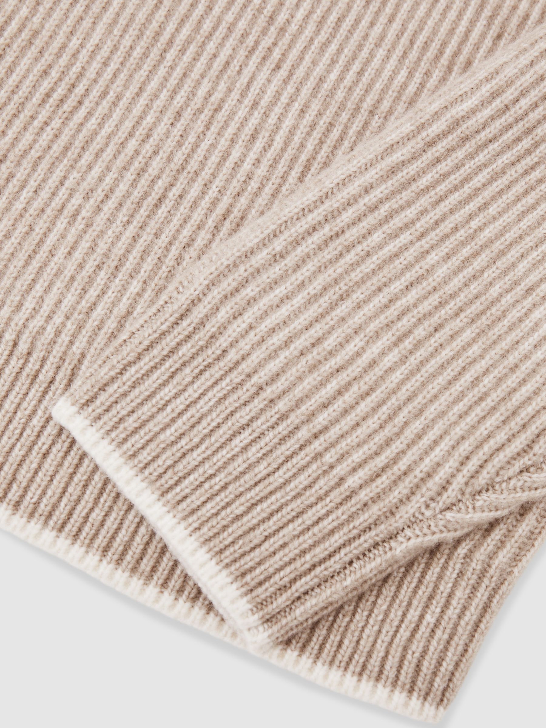 Brushed Rib-Knit Crew-Neck Jumper with Wool in Oatmeal Brown - image 2