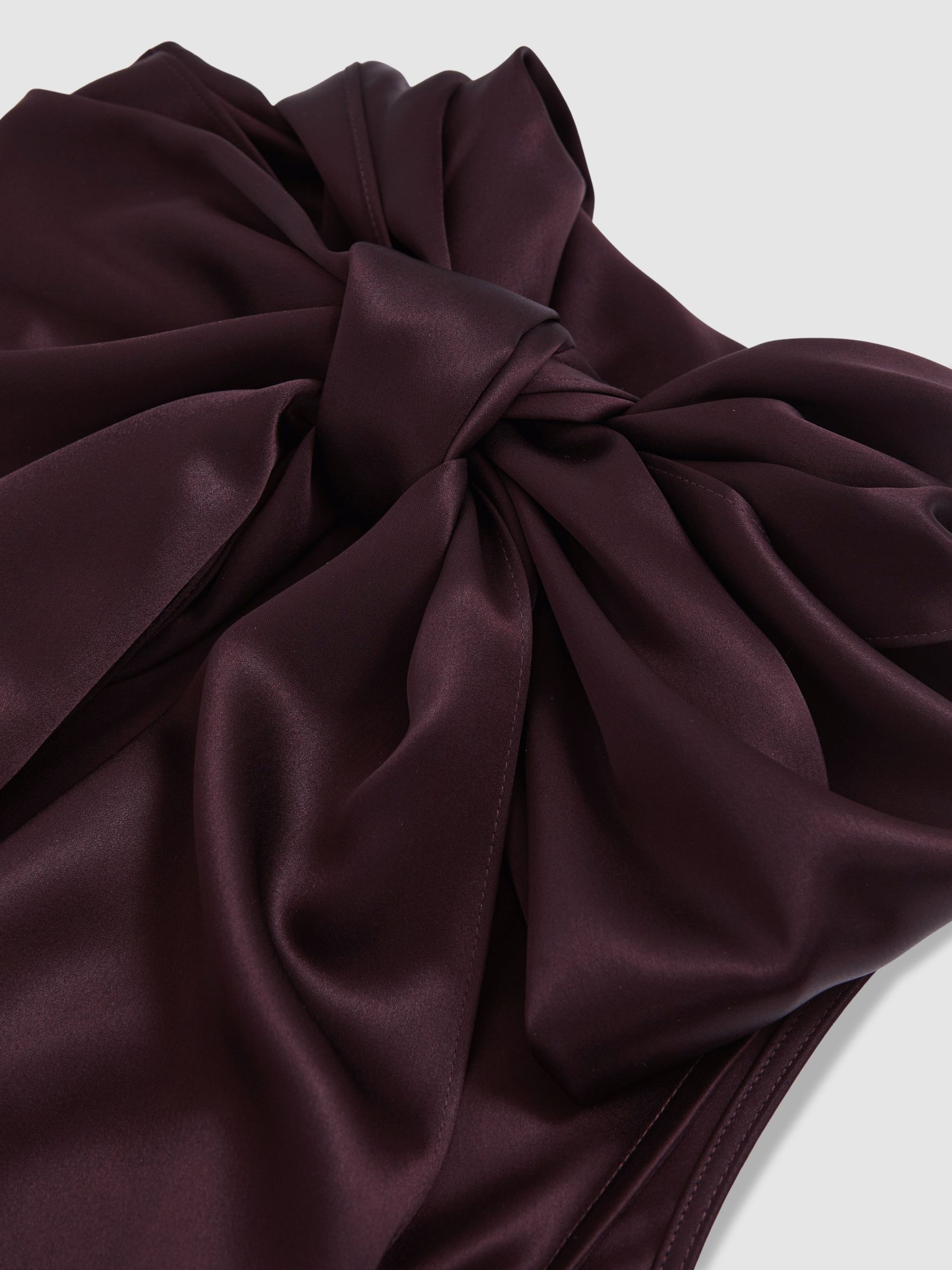 Satin Cape Maxi Dress in Burgundy - Image 7 of 7