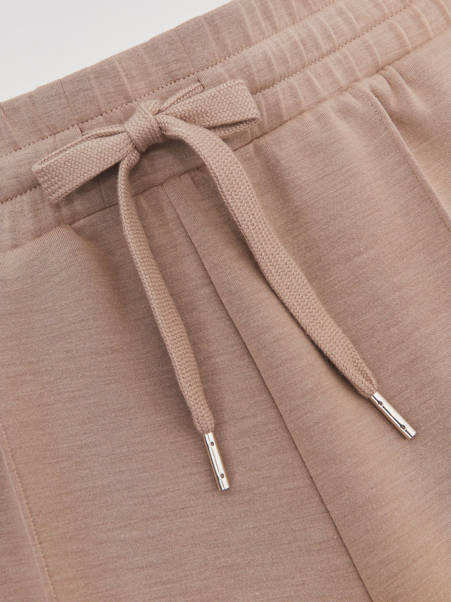 Petite Premium Interlock Wide-Leg Joggers in Taupe Neutral - Image 6 of 7