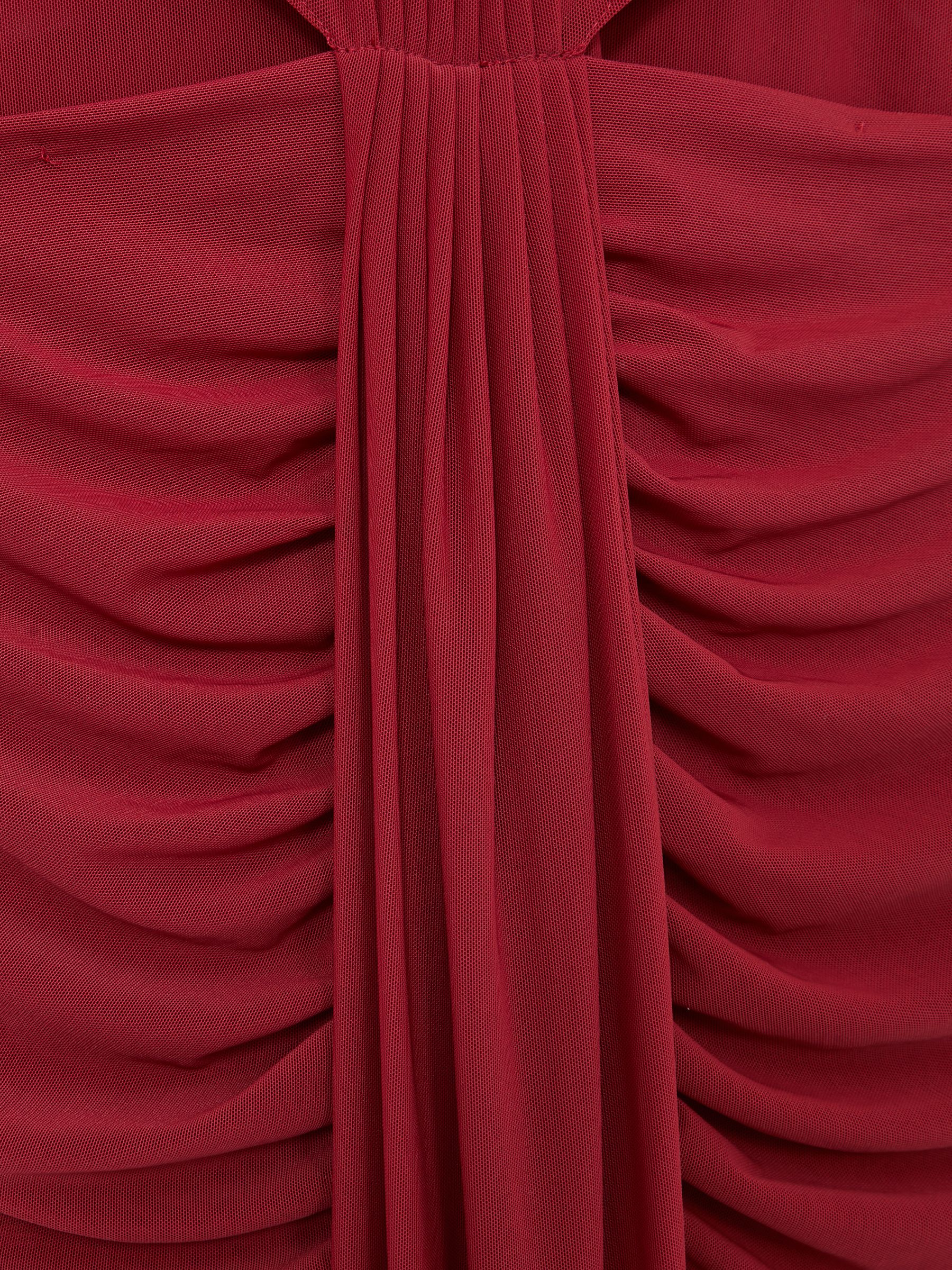 Ruched Sleeveless Maxi Dress in Dark Red - Image 7 of 7