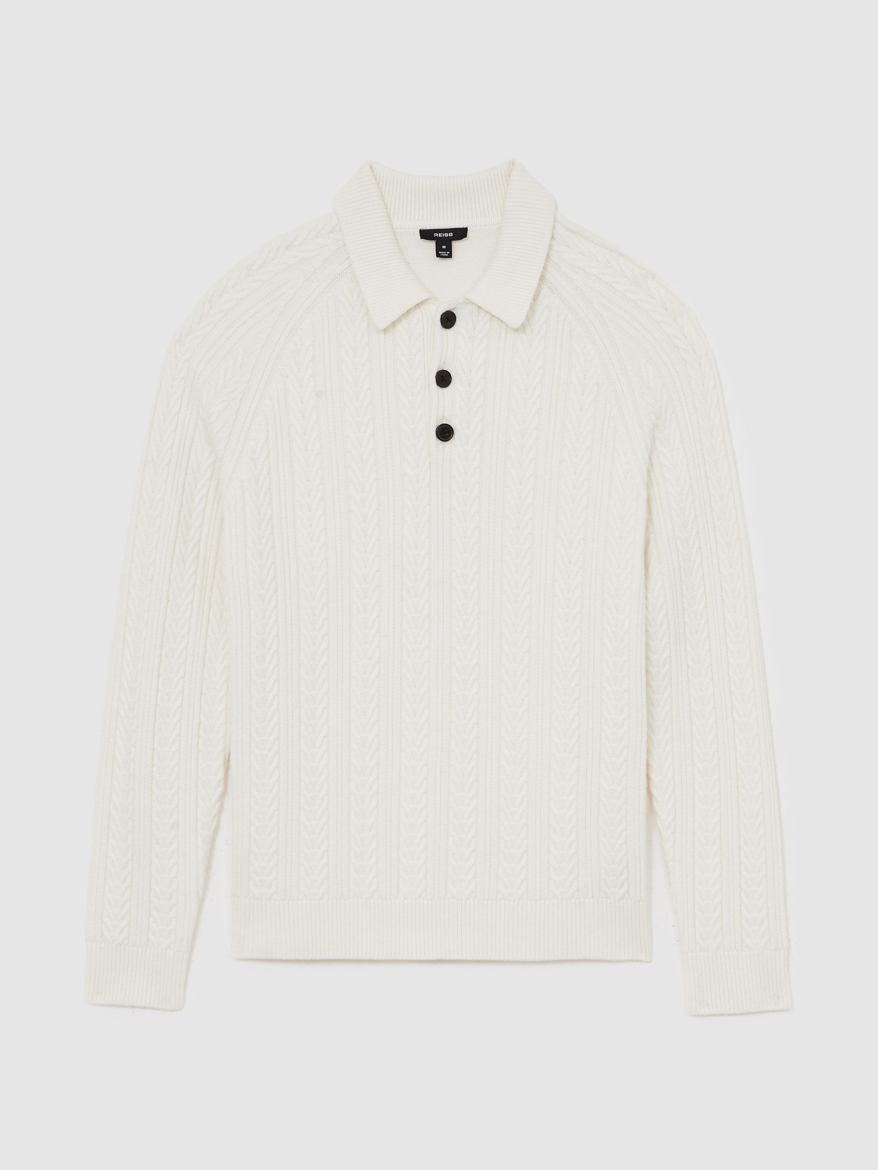 Cable-Knit Jumper With Wool in Winter White - image 1