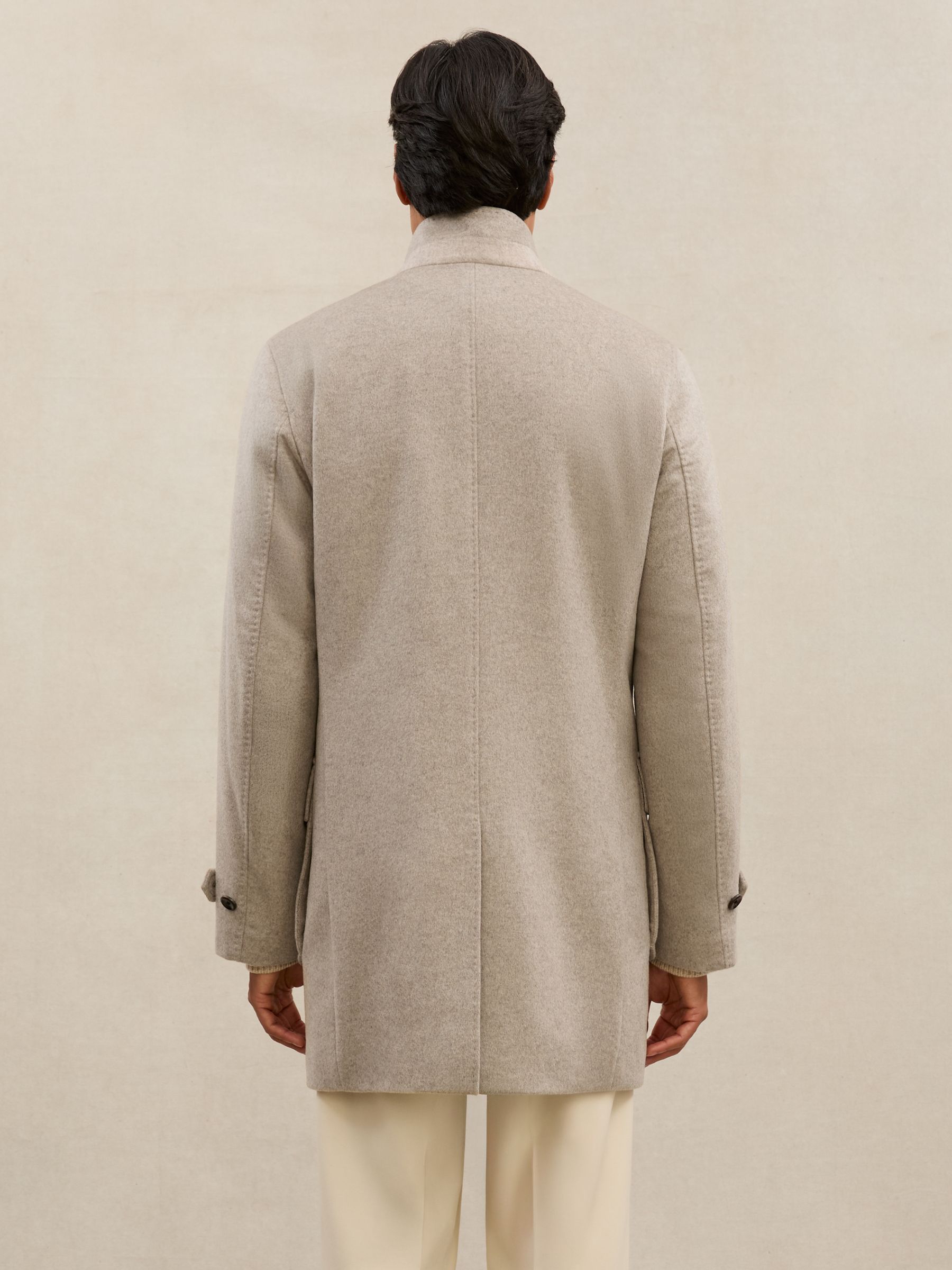 Atelier 100% Cashmere Hybrid Overcoat with Removable Gilet in Natural - Image 6 of 7