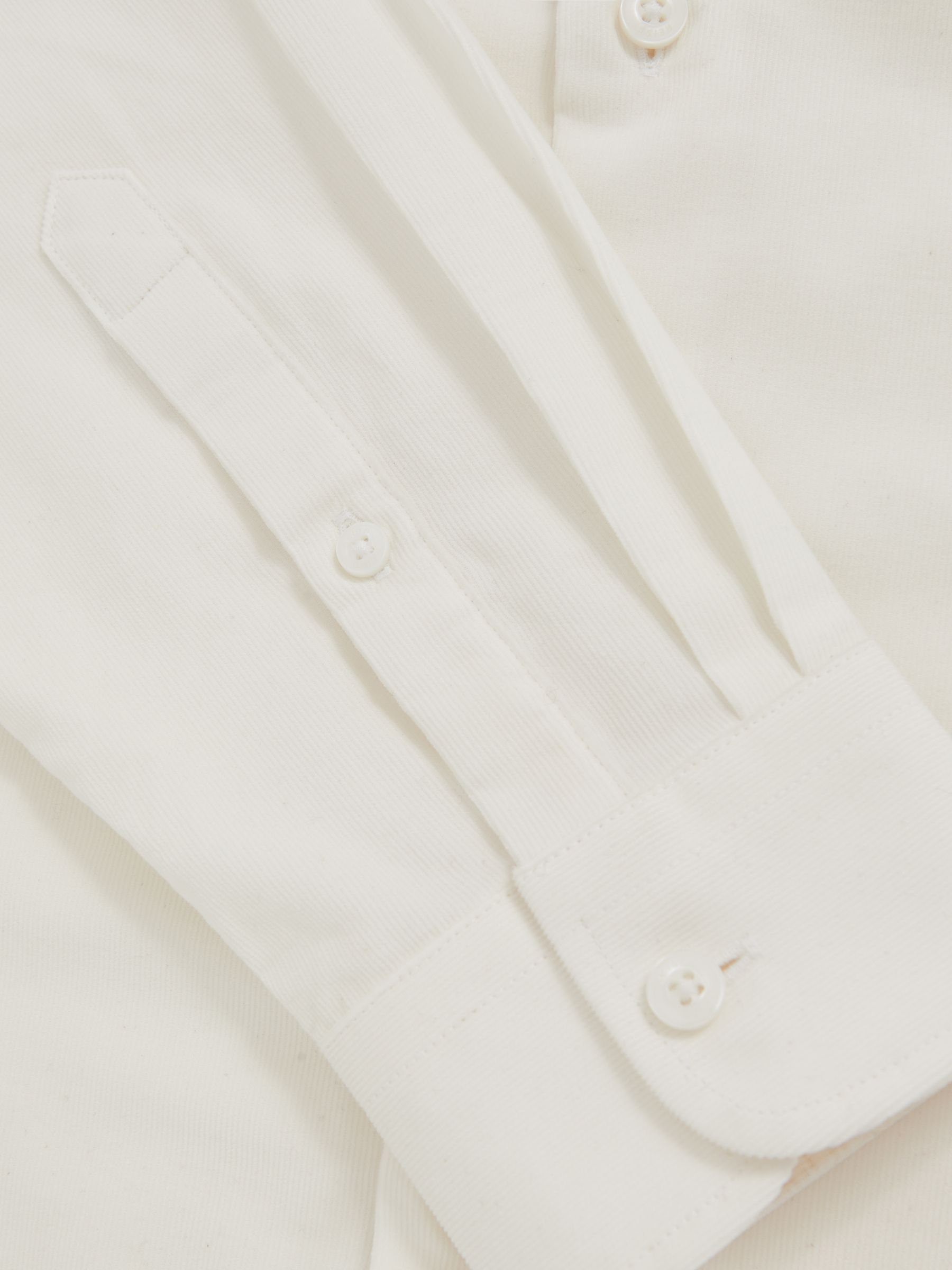 Cotton Corduroy Cutaway-Collar Shirt in White - image 4