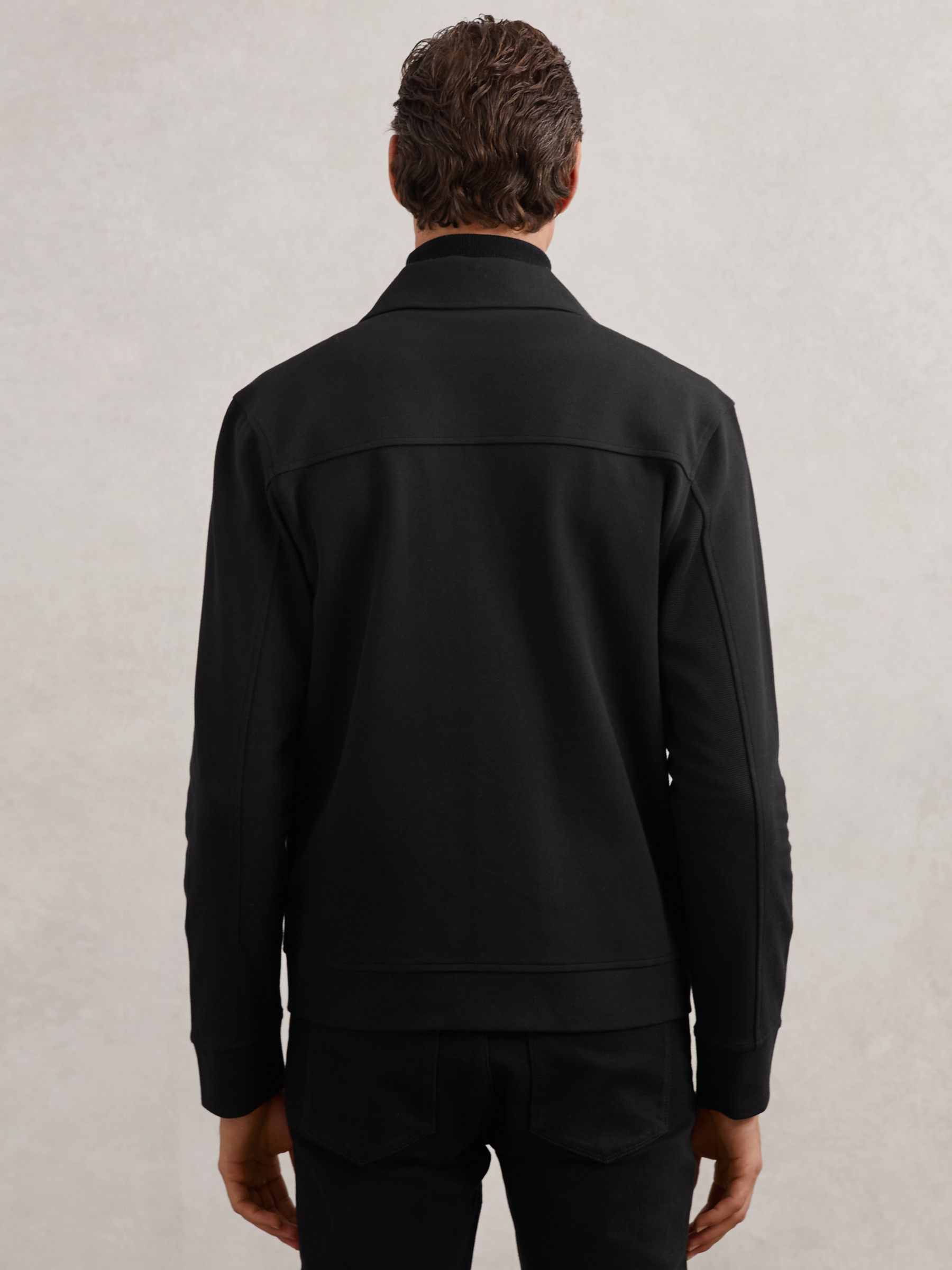 Twill Twin-Pocket Overshirt in Black - image 4