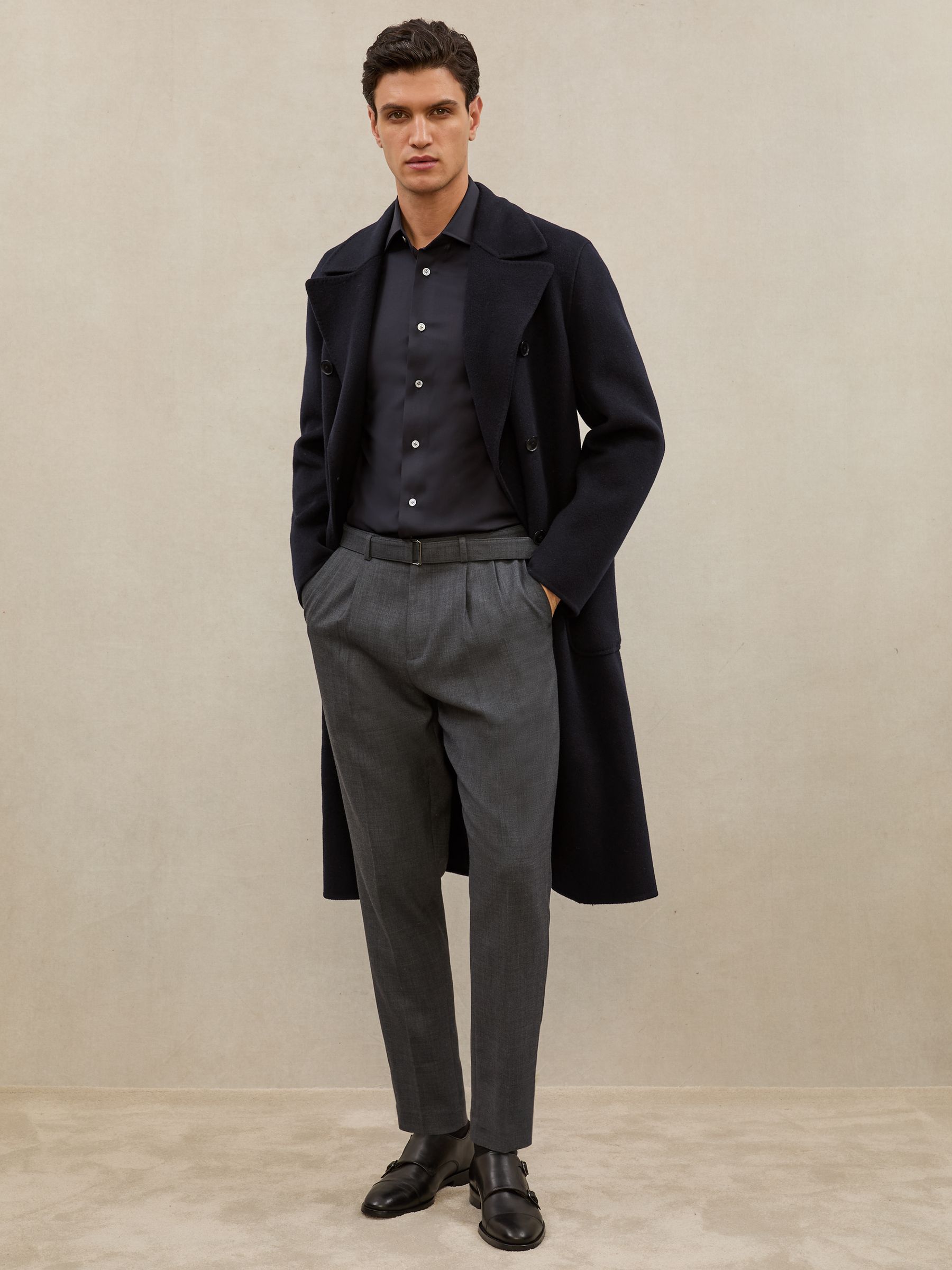 Atelier Double-breasted Tie-waist Overcoat