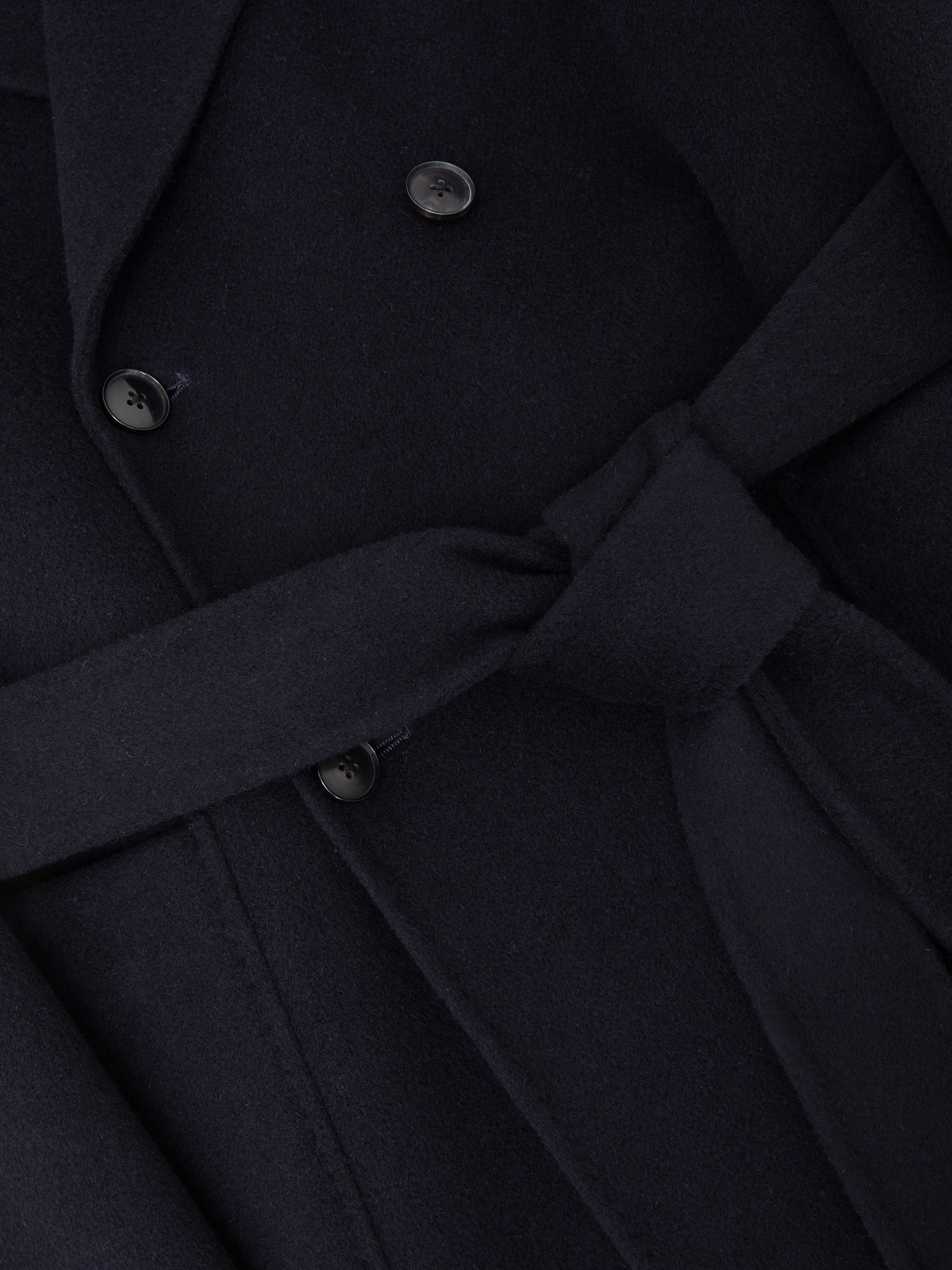 Atelier Double-Breasted Tie-Waist Overcoat in Navy - Image 8 of 8