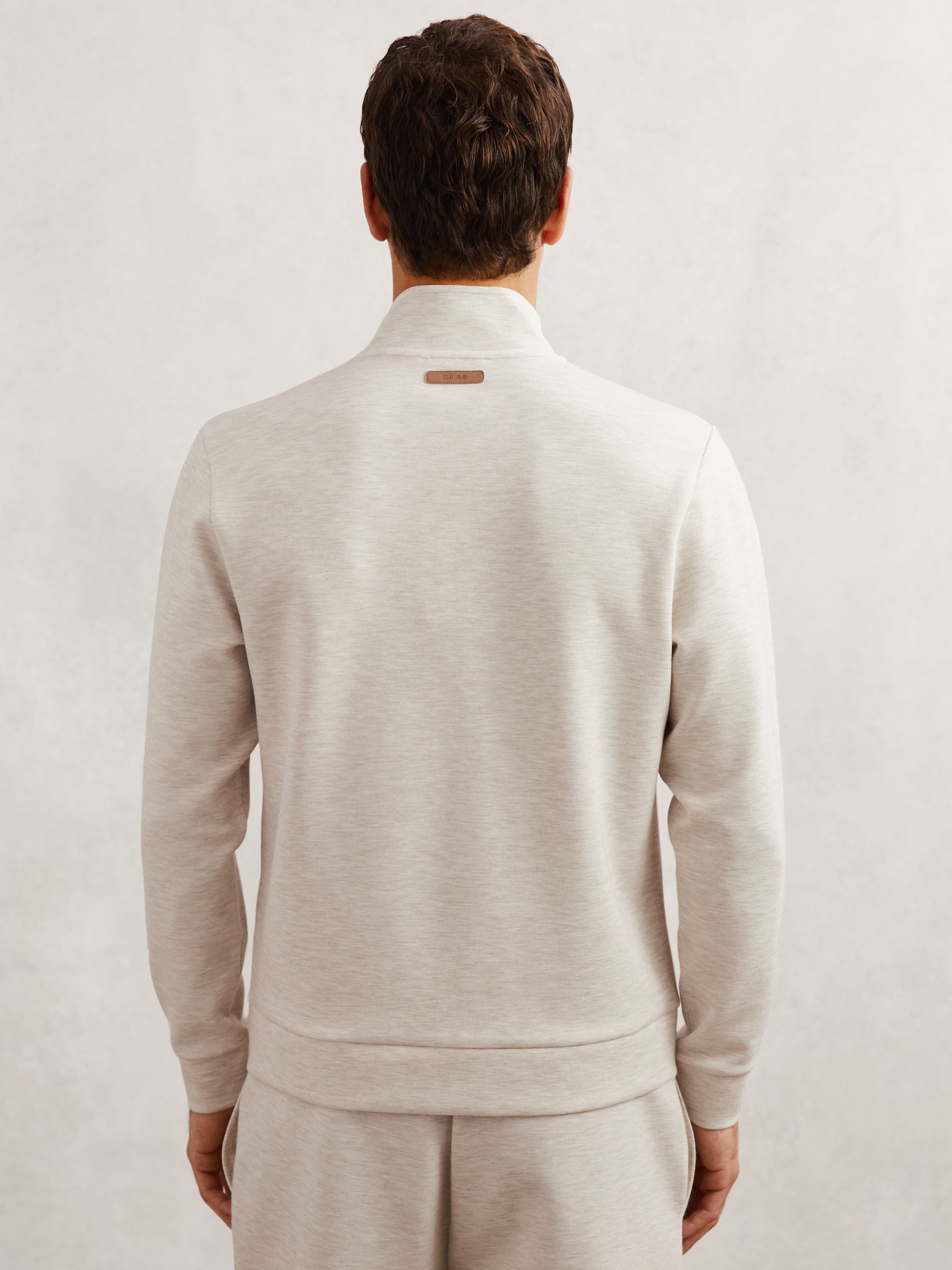 Double-Faced Jersey Zip Sweatshirt in Oatmeal - image 3