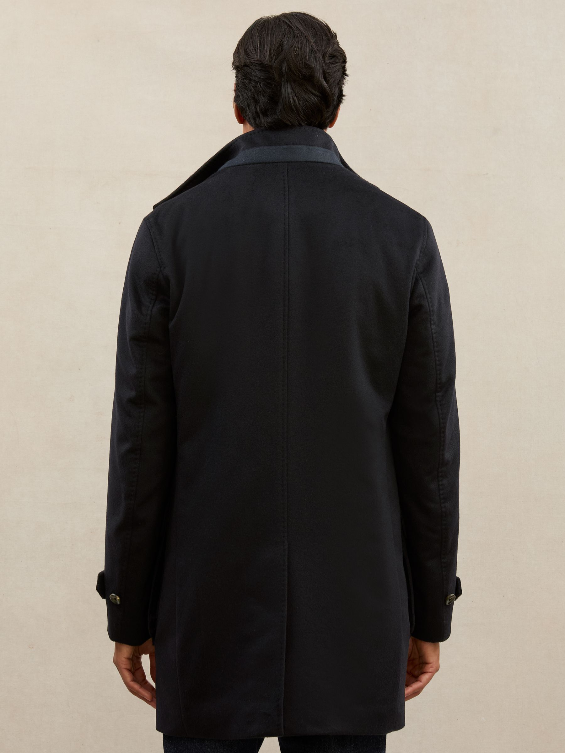 Atelier 100% Cashmere Hybrid Overcoat with Removable Gilet in Navy - Image 5 of 7