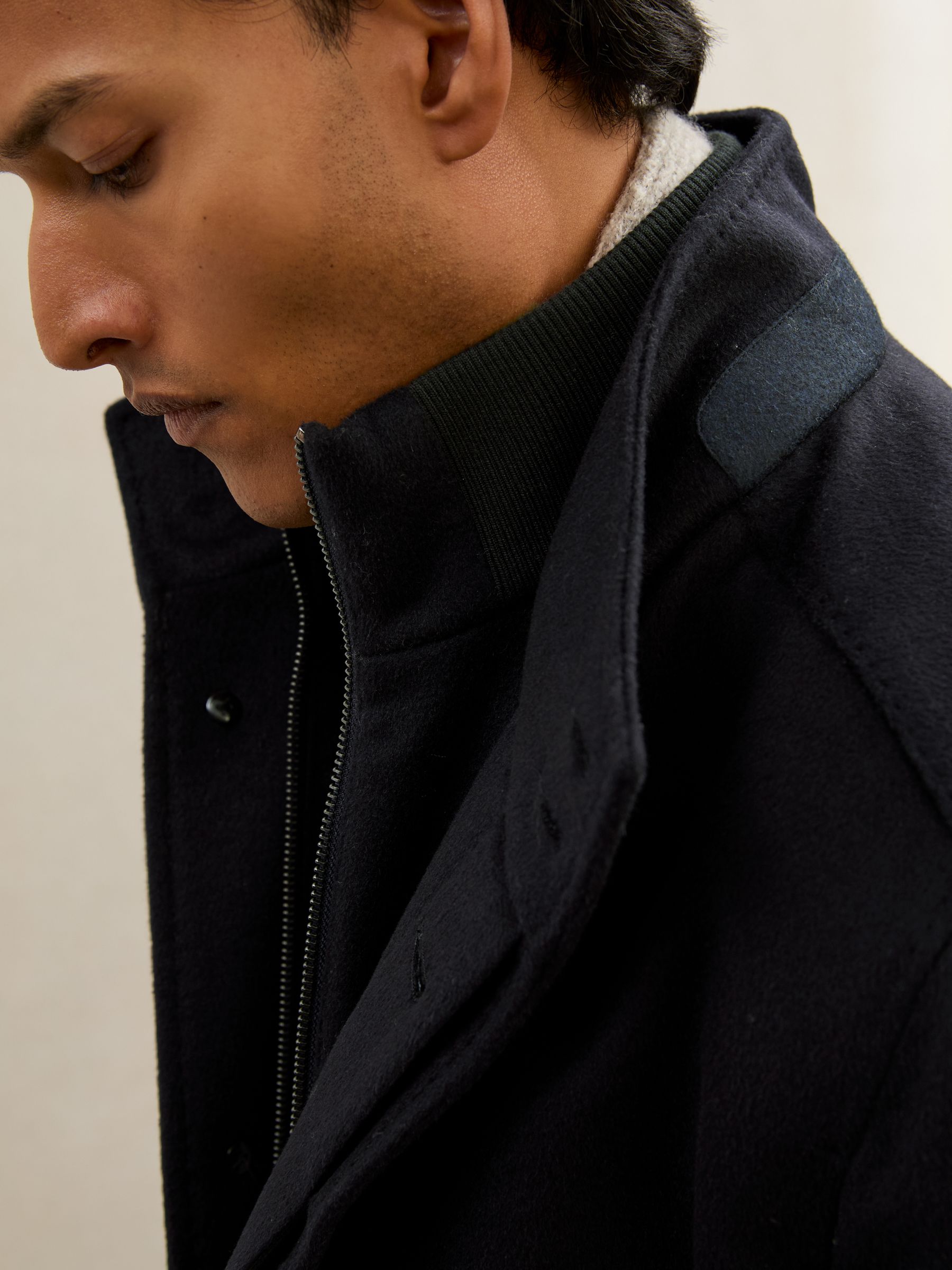 Atelier 100% Cashmere Hybrid Overcoat with Removable Gilet in Navy - image 4