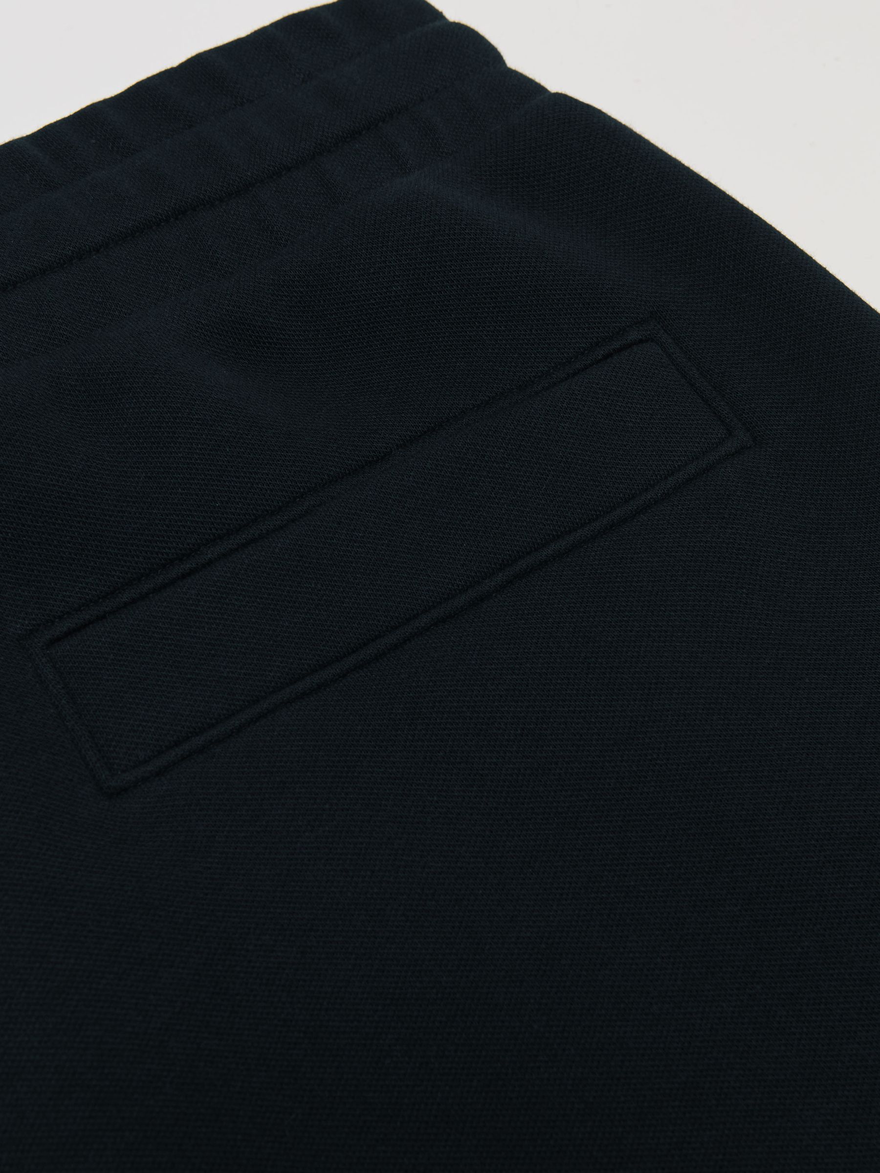 Cotton Blend Interlock Wide Leg Joggers in Black/White - Image 6 of 6