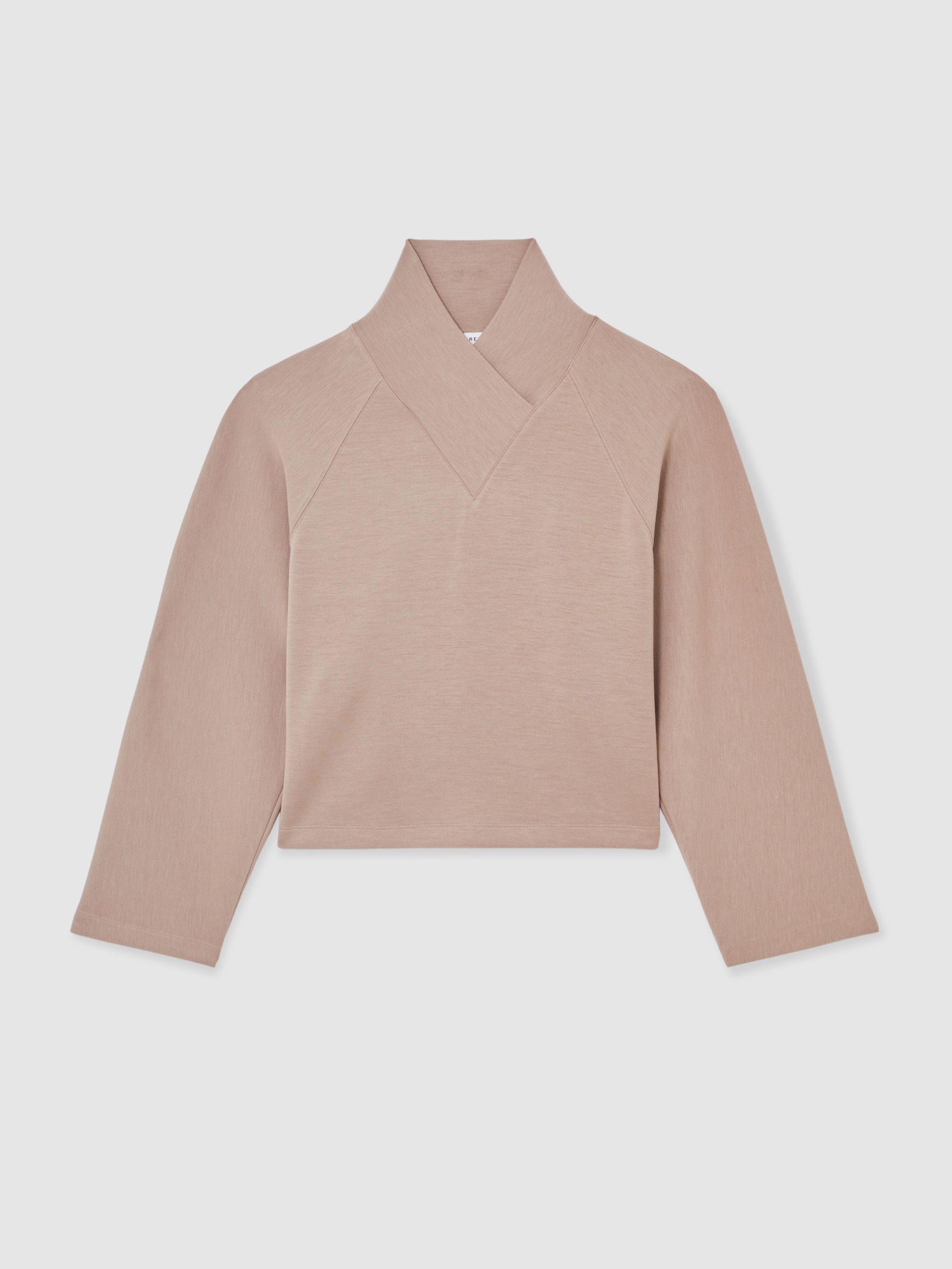 Premium Interlock Shawl-Neck Sweatshirt in Taupe Neutral - image 1