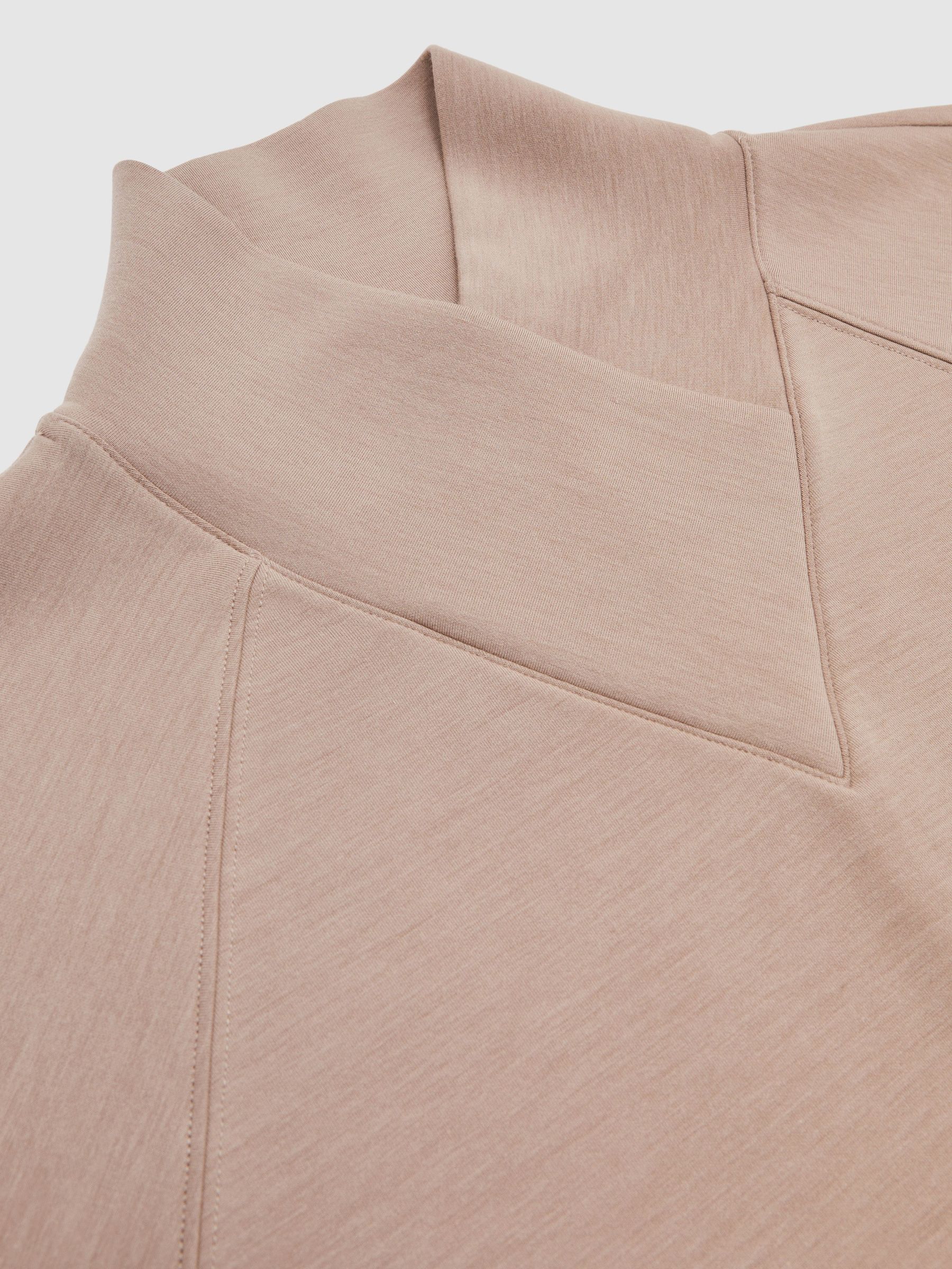 Premium Interlock Shawl-Neck Sweatshirt in Taupe Neutral - image 3