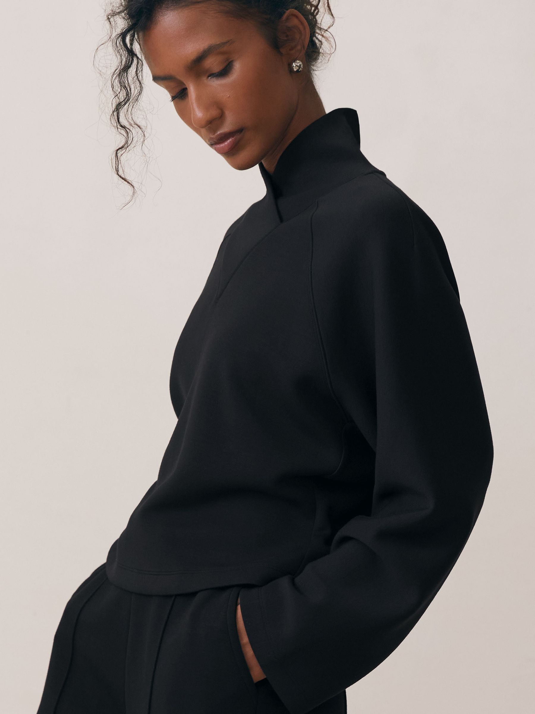 Premium Interlock Shawl-neck Sweatshirt