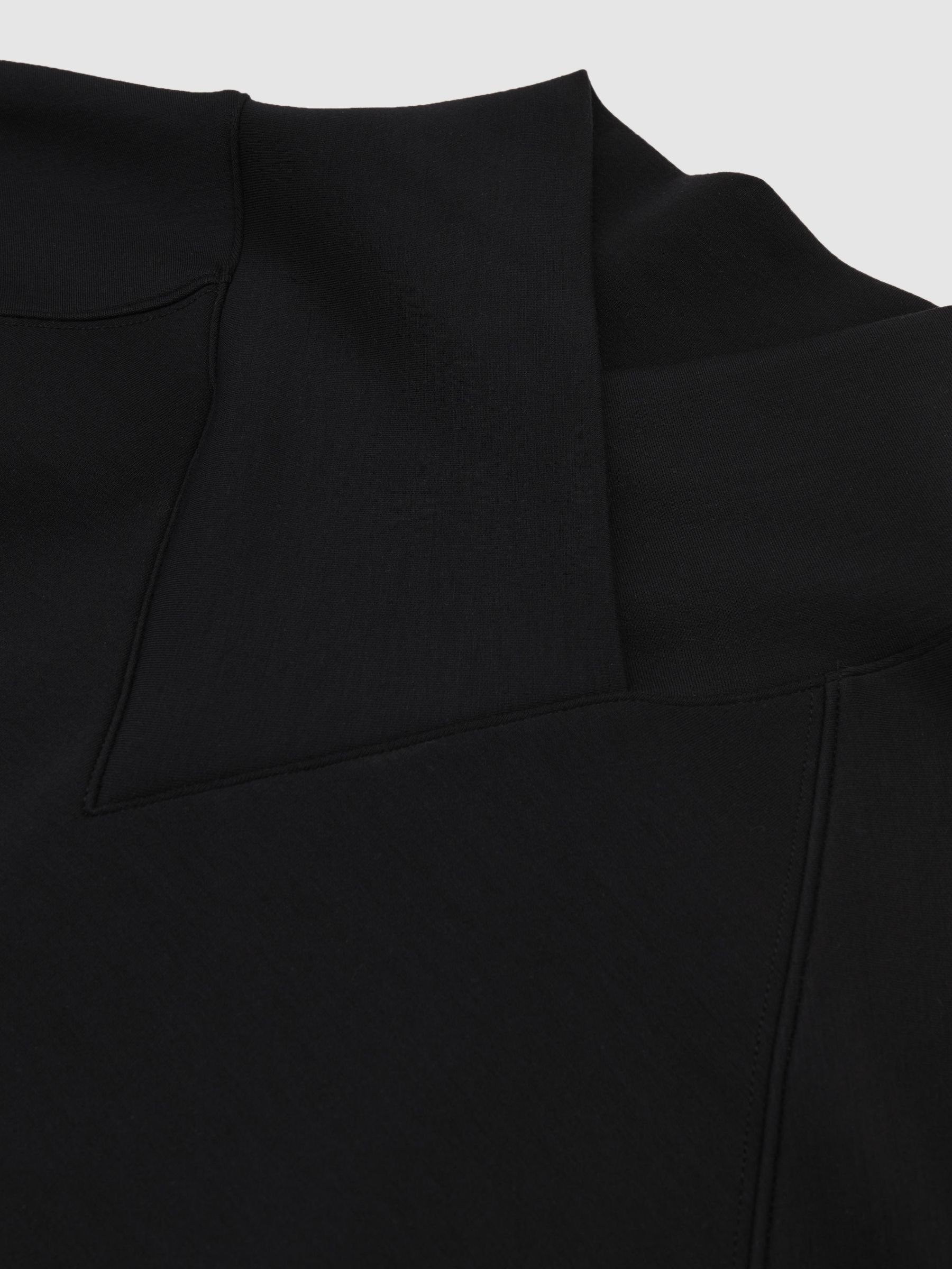 Premium Interlock Shawl-Neck Sweatshirt in Black - image 3