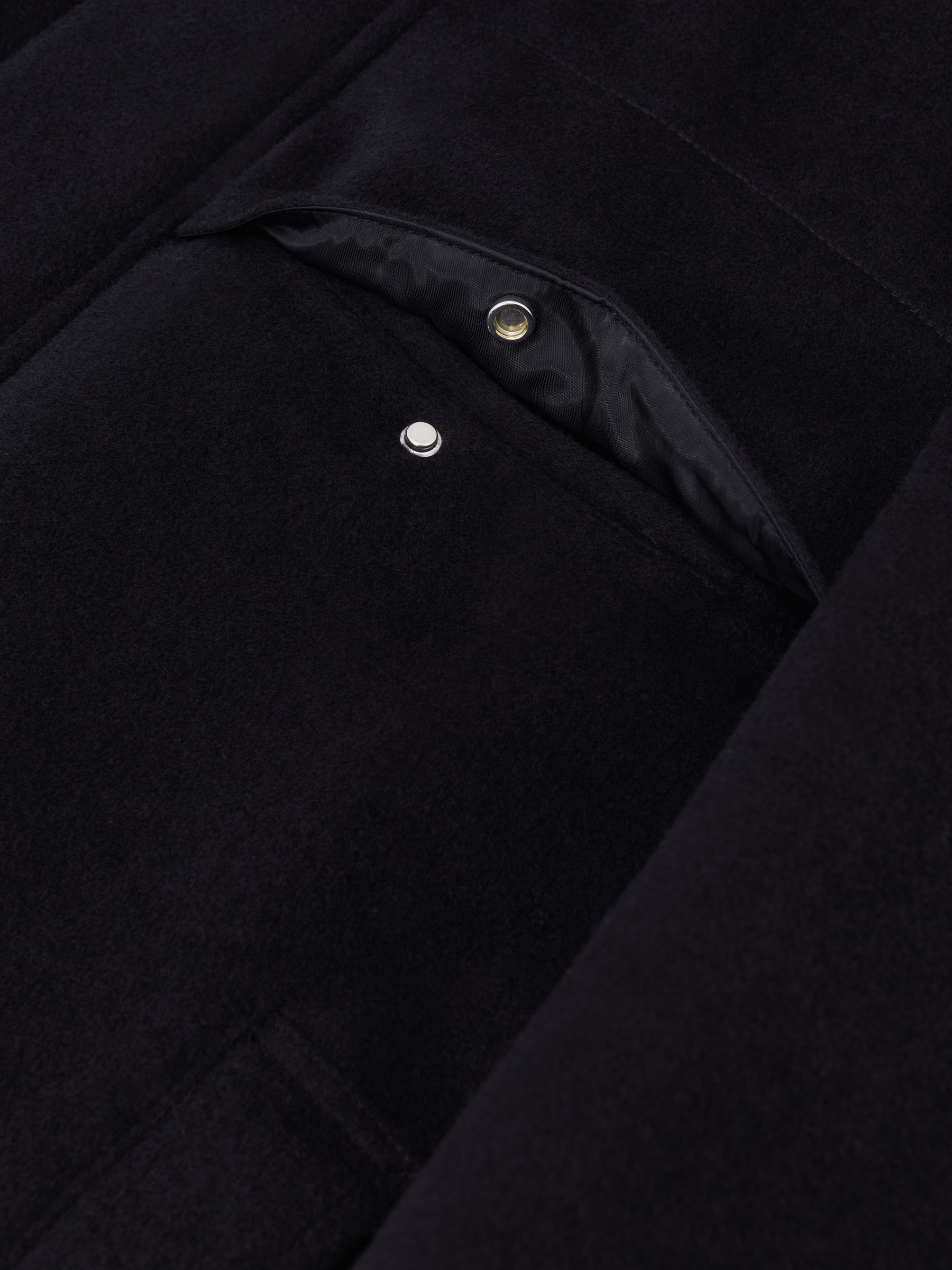 Wool-Blend Funnel-Neck Zip Jacket in Navy - image 2