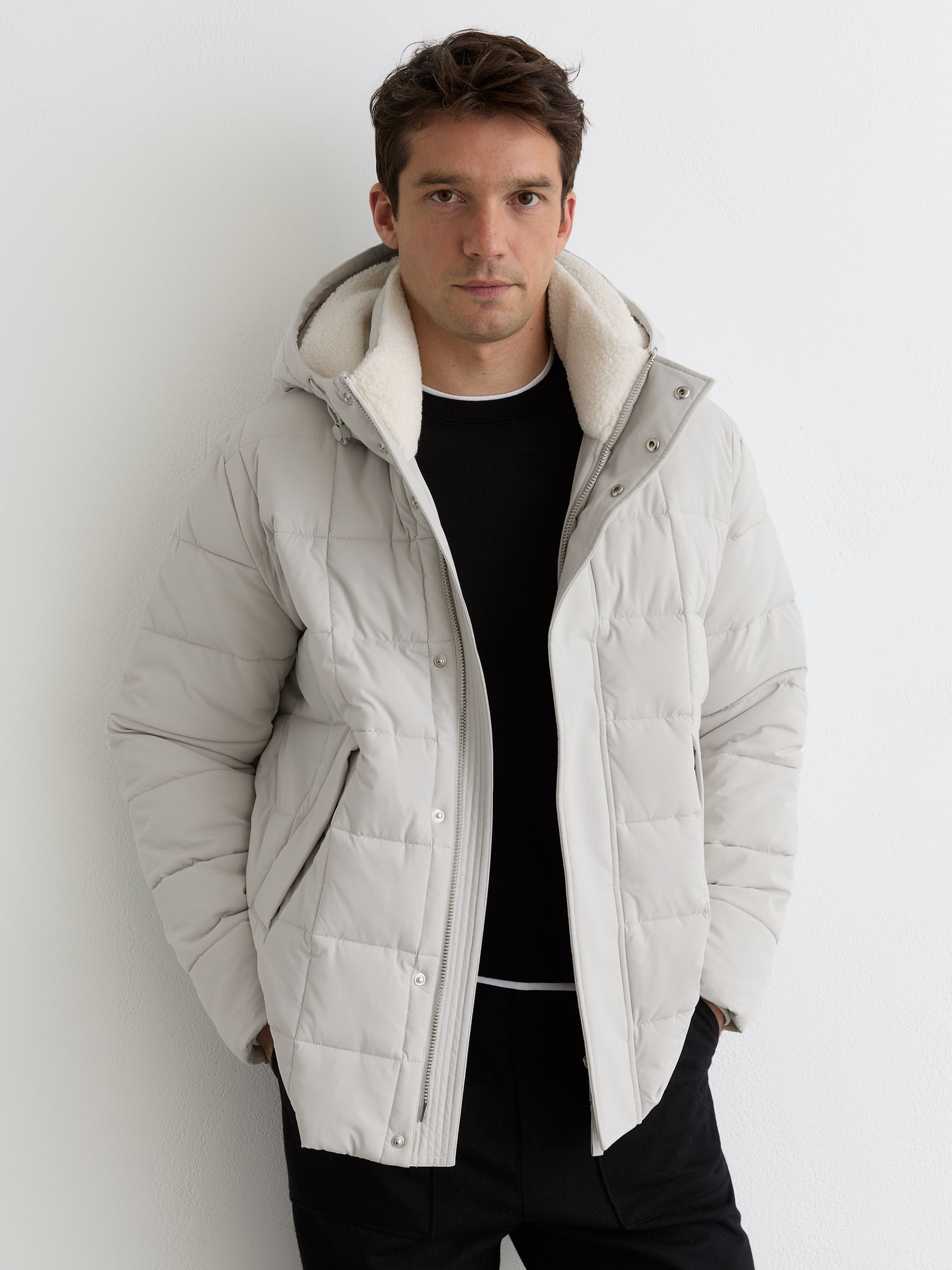 Fleece-lined Hooded Puffer Jacket