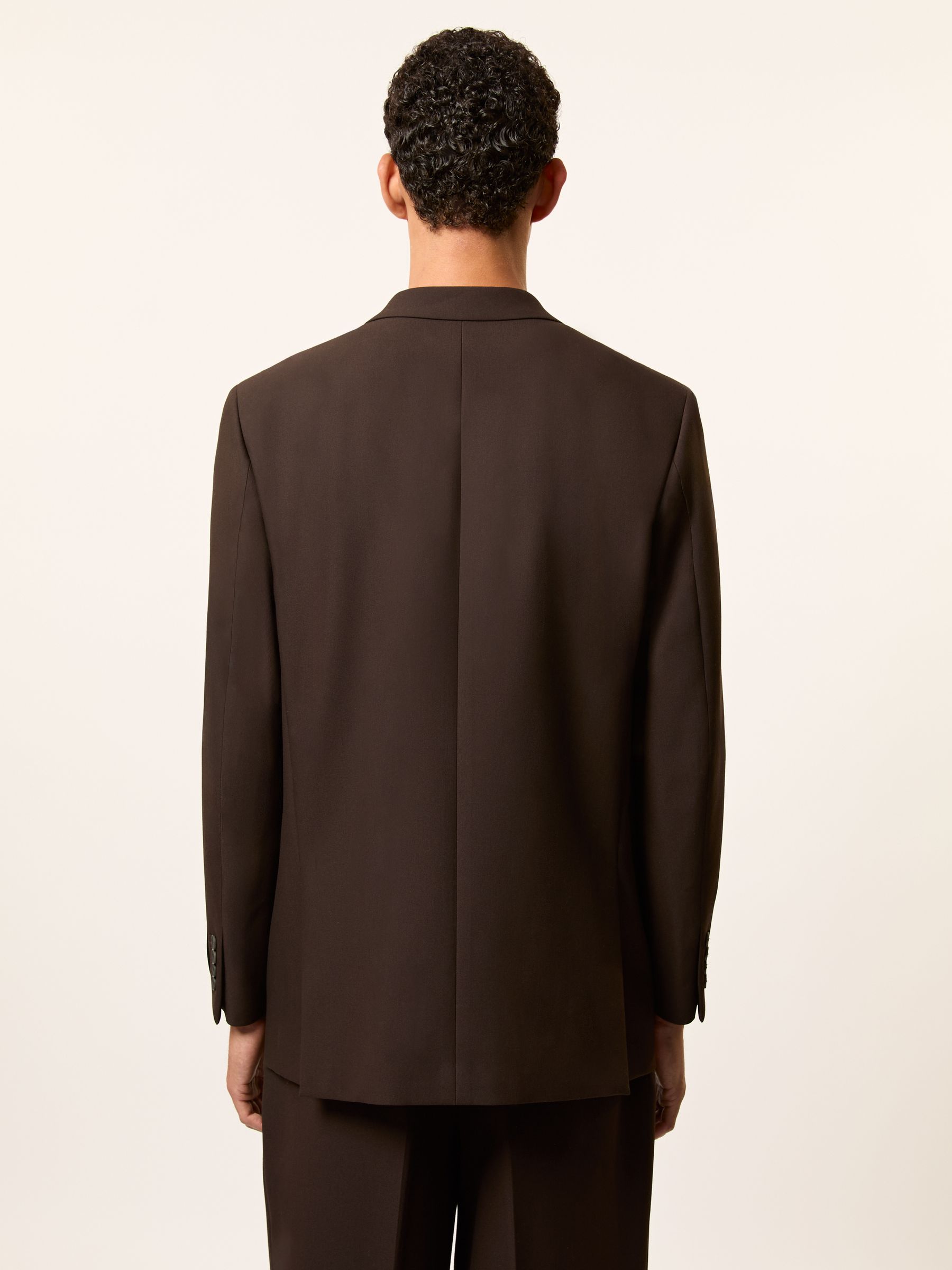 Monogram Relaxed Double-Breasted Blazer in Brown - Image 7 of 9