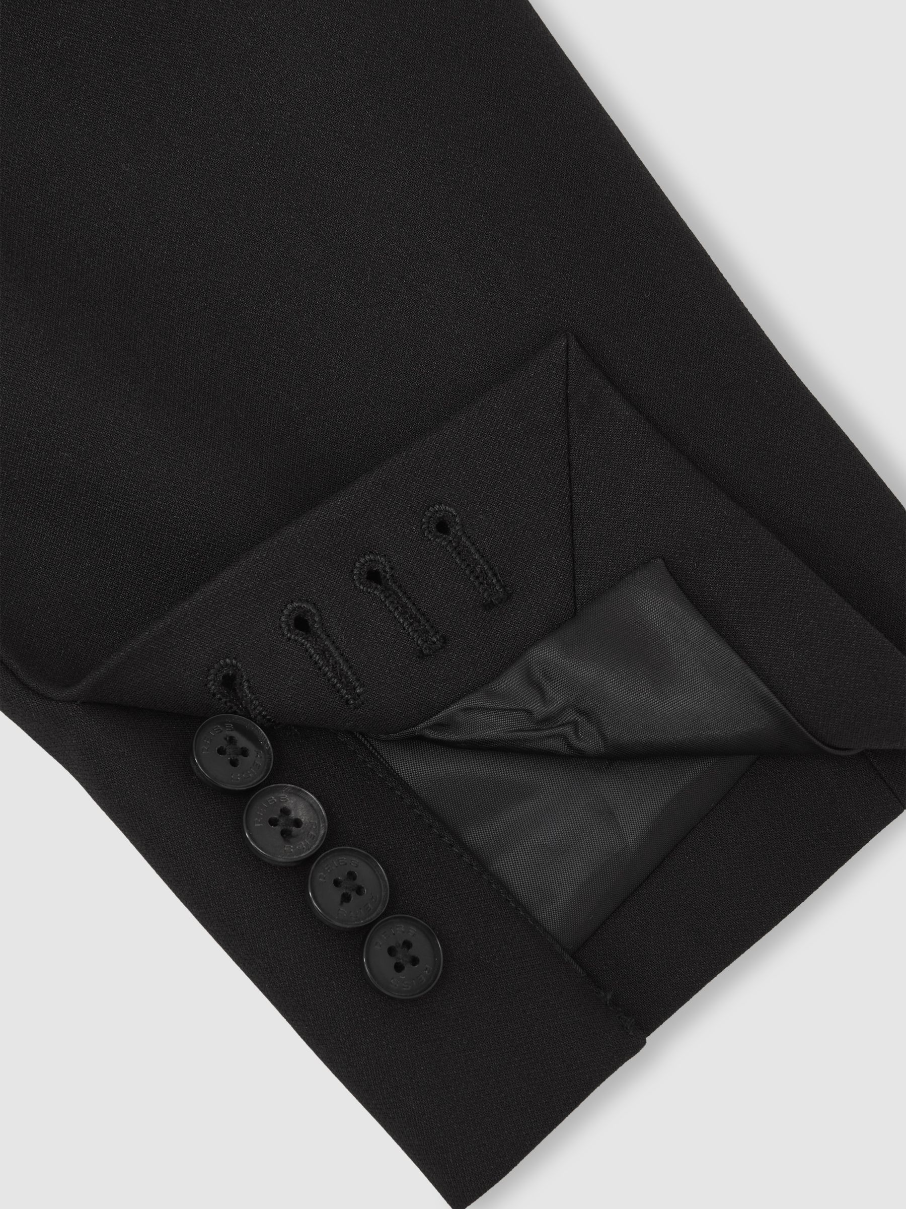 Černý monogramový volný blejzr s jednořadým zapínáním - Obrázek 8 z 9