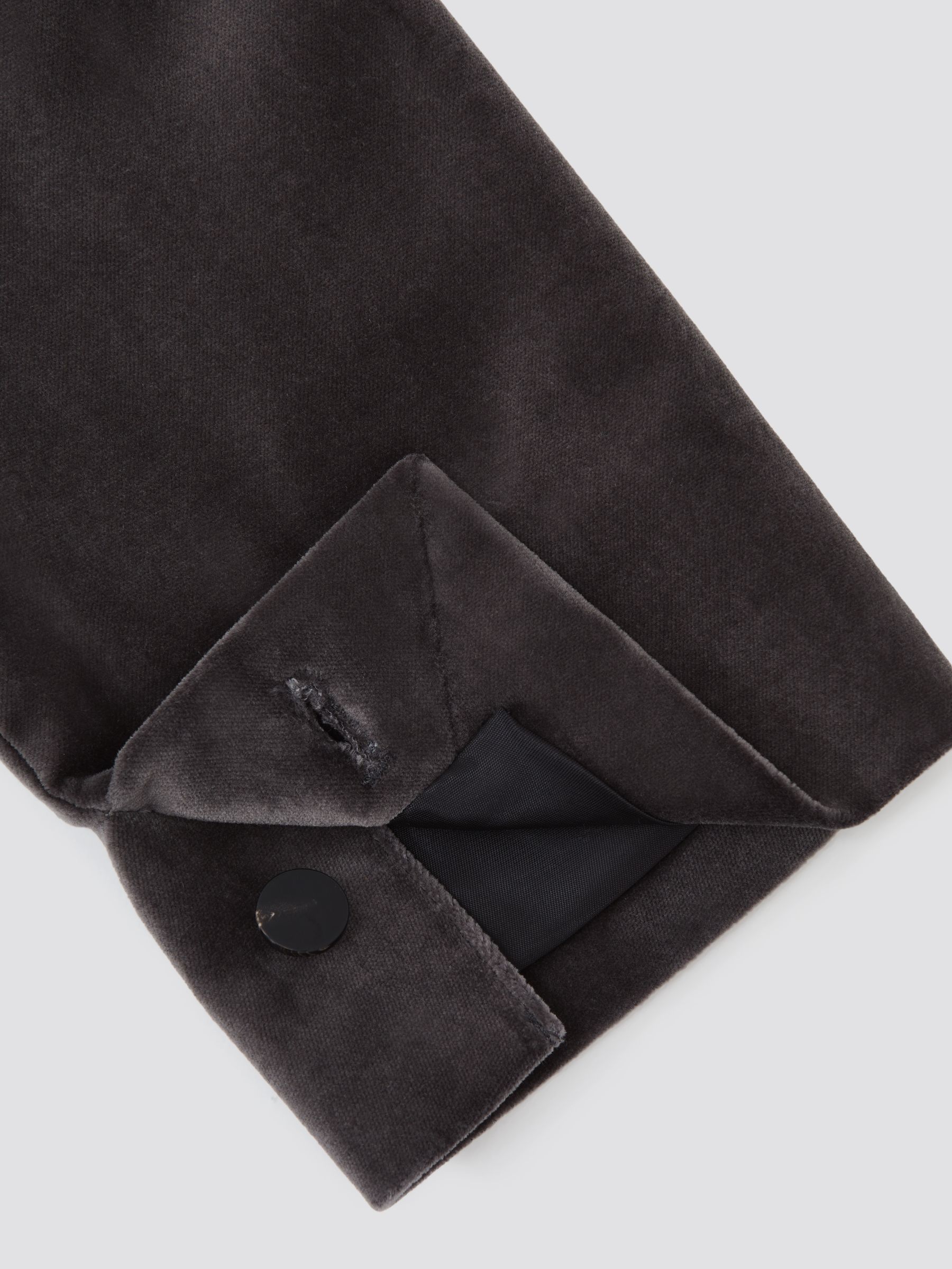 Single-Breasted Velvet Blazer Tailored-Fit in Grey - Image 7 of 8