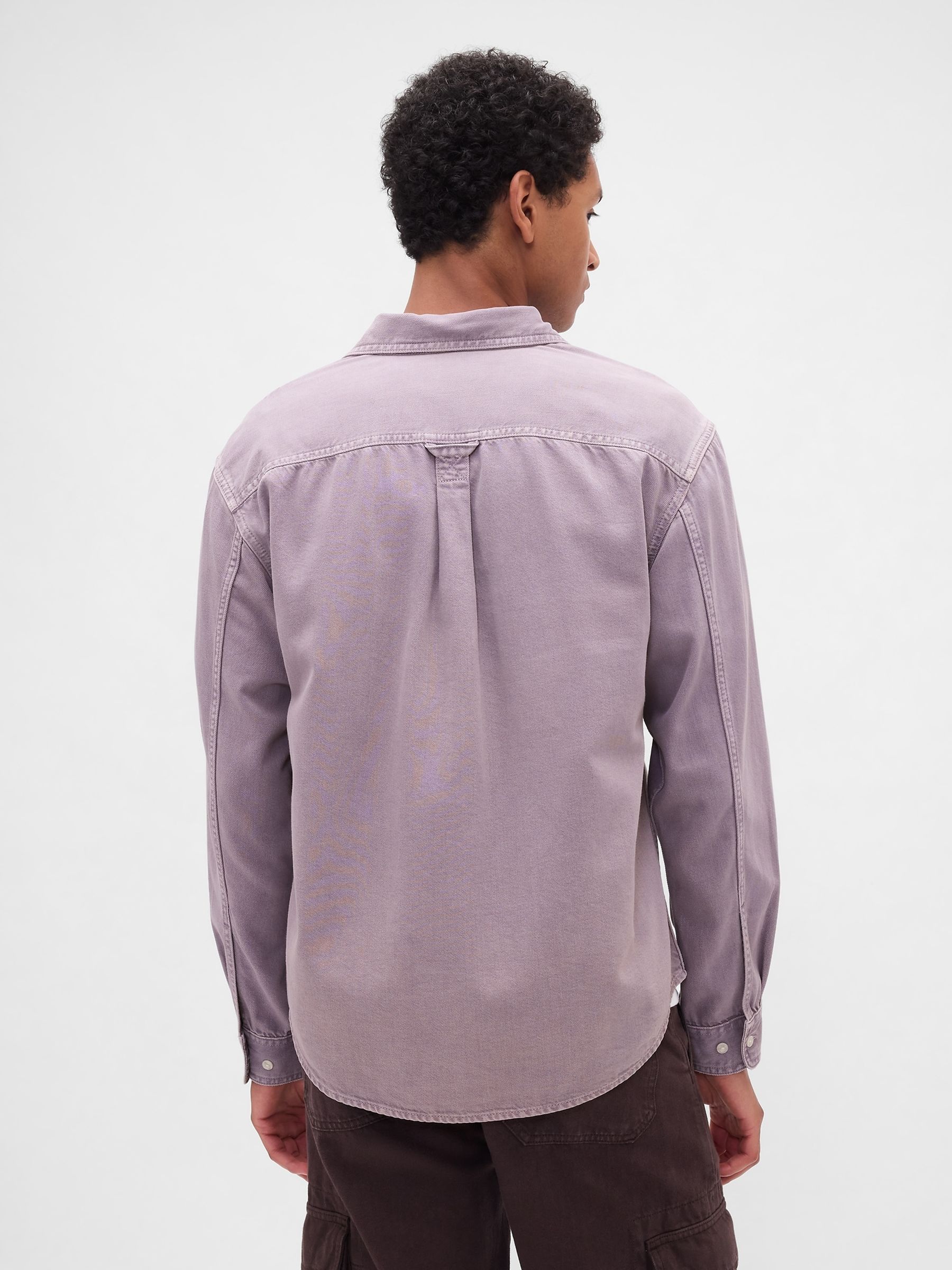 Lilac Purple UltraSoft Denim Relaxed Shirt - Image 2 of 4