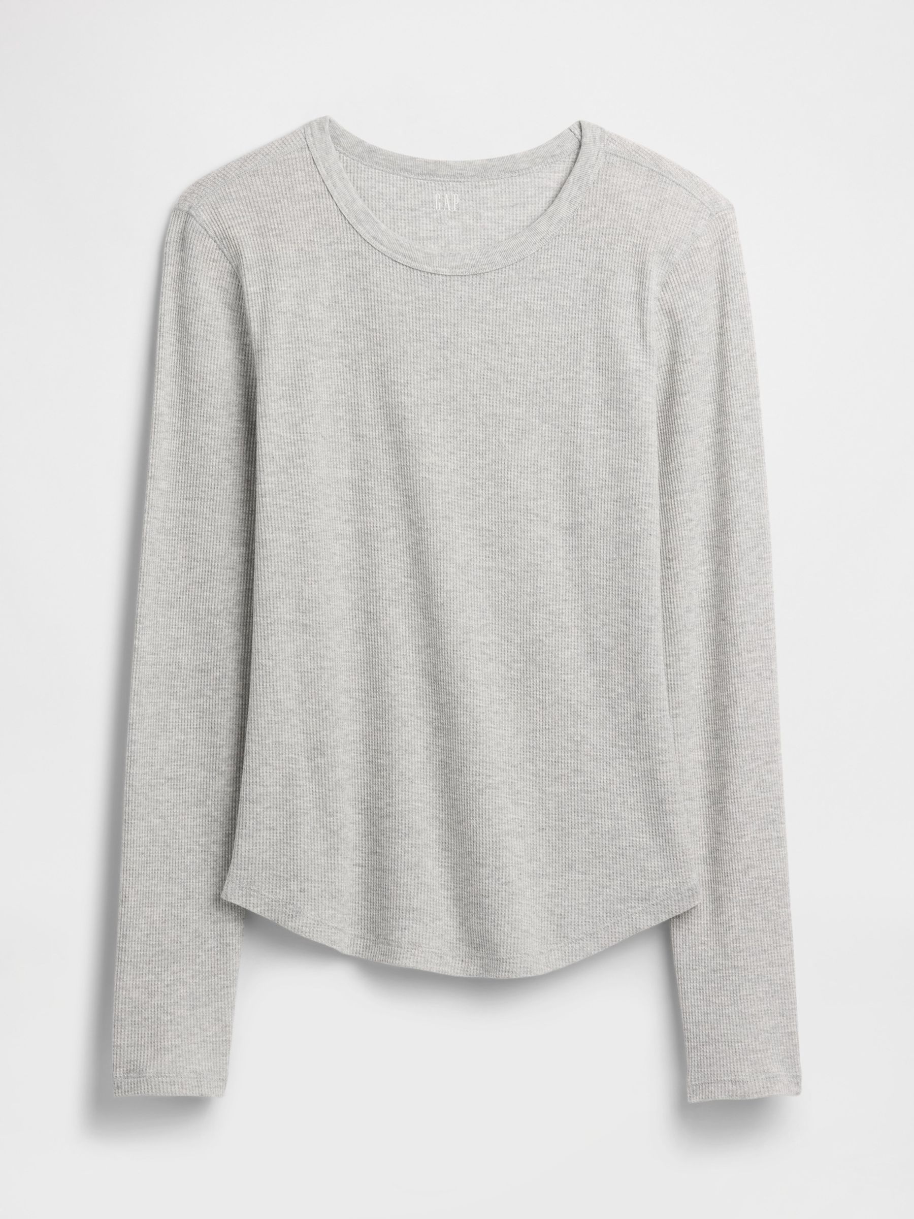 Cream Waffle Knit Long Sleeve T-Shirt - Image 5 of 5