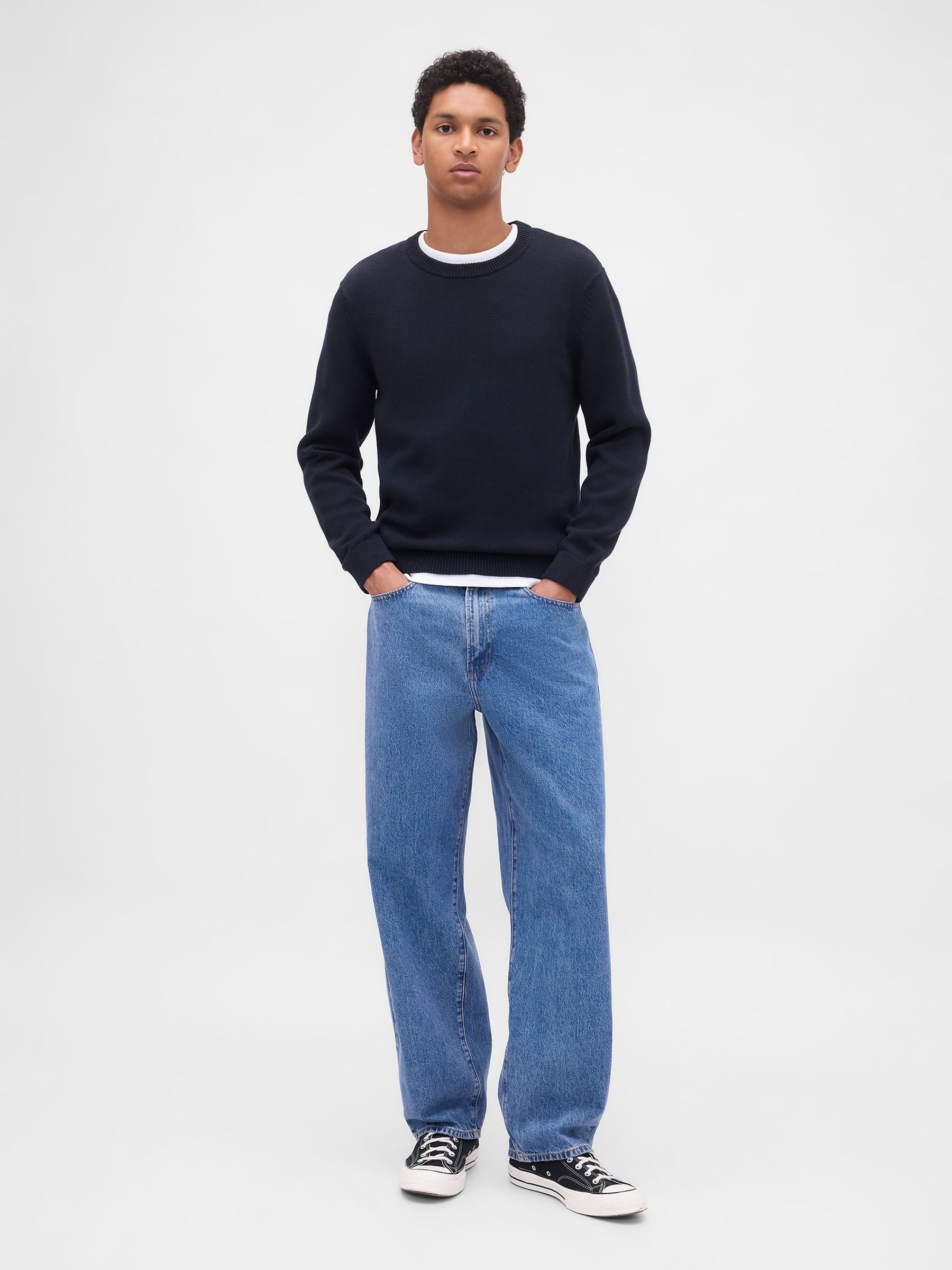 Blue Classic Crew Neck Jumper - Image 3 of 4