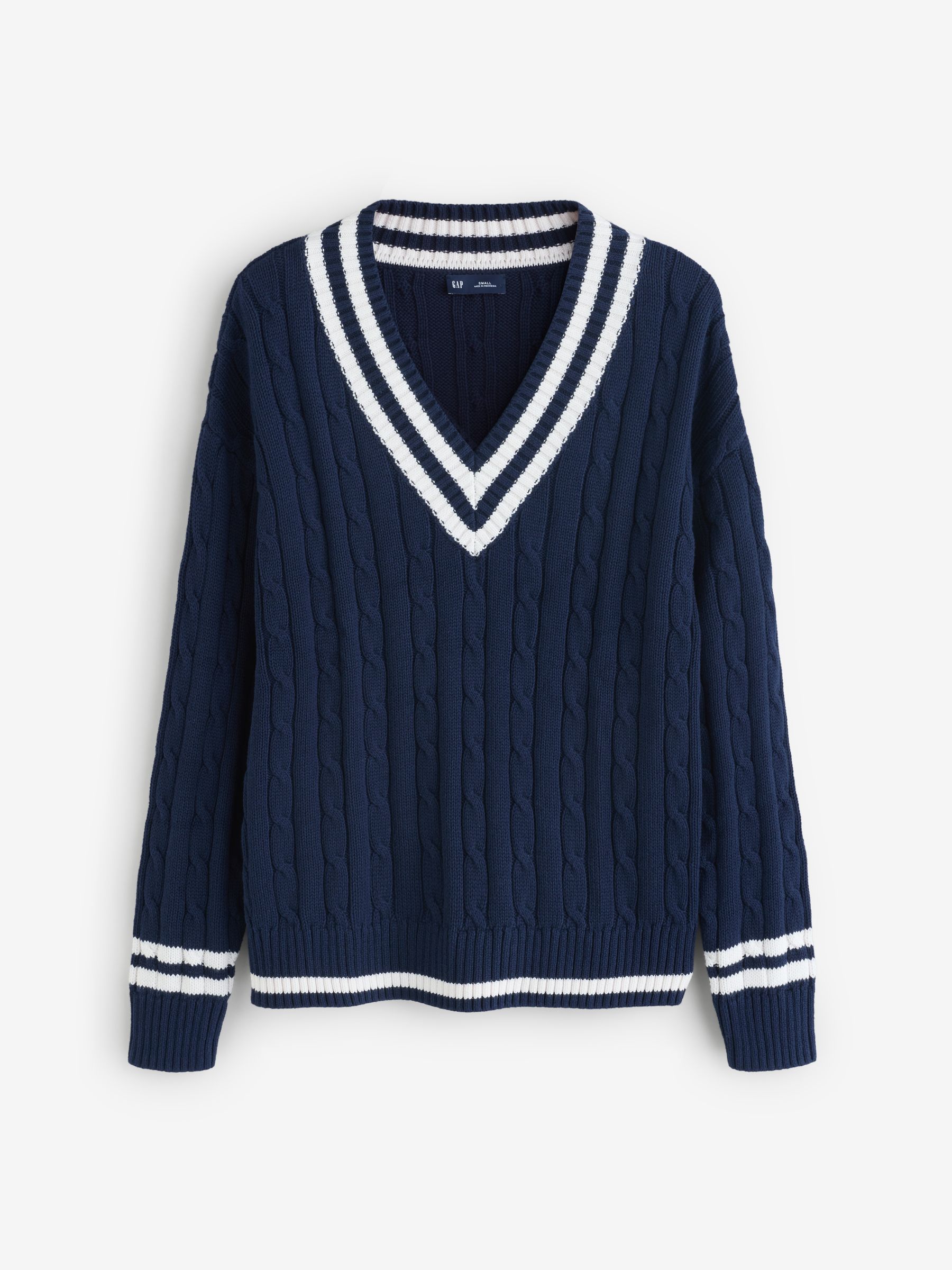 Navy Blue V-Neck Jumper - Image 1 of 4