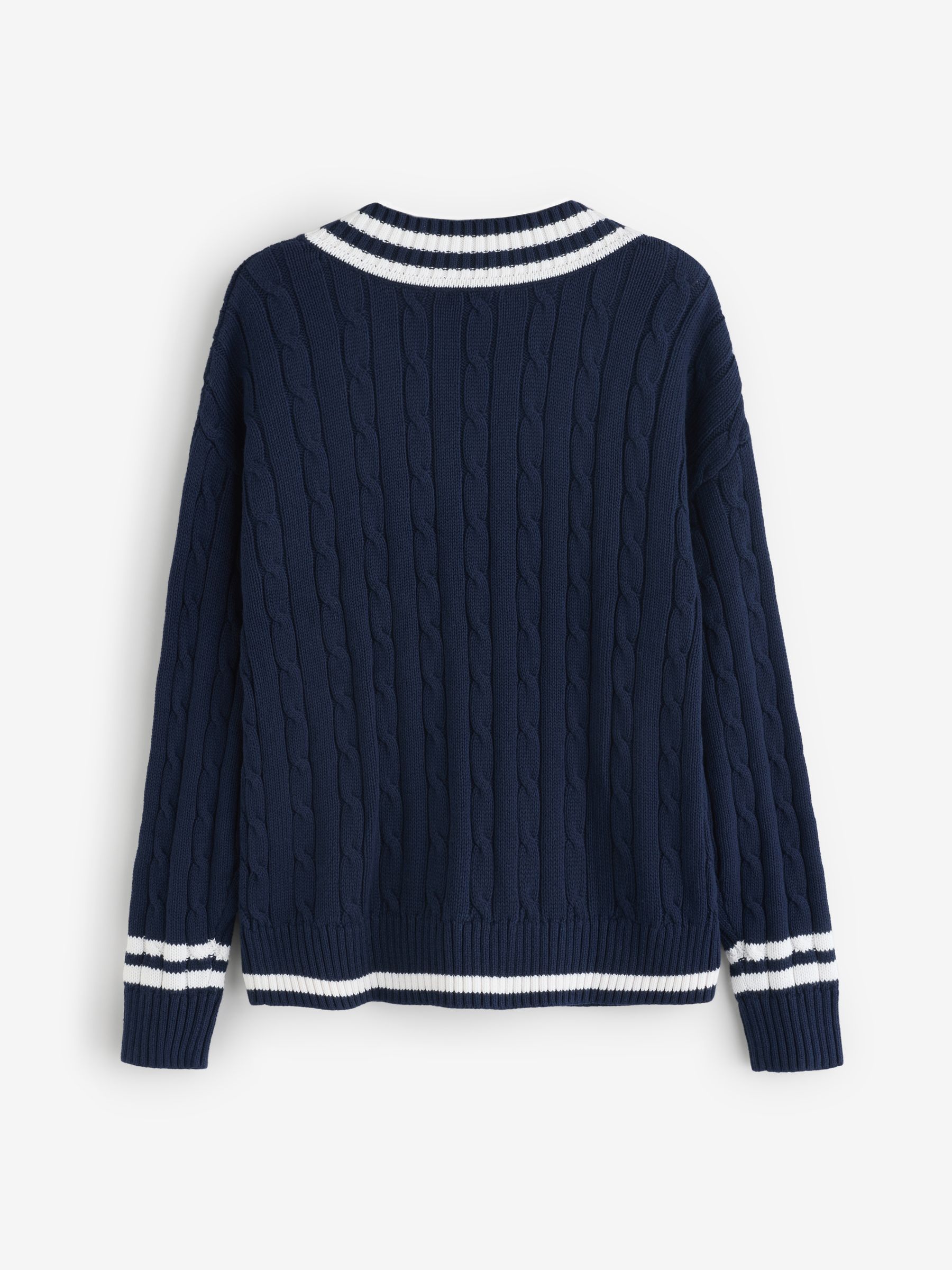 Navy Blue V-Neck Jumper - Image 2 of 4