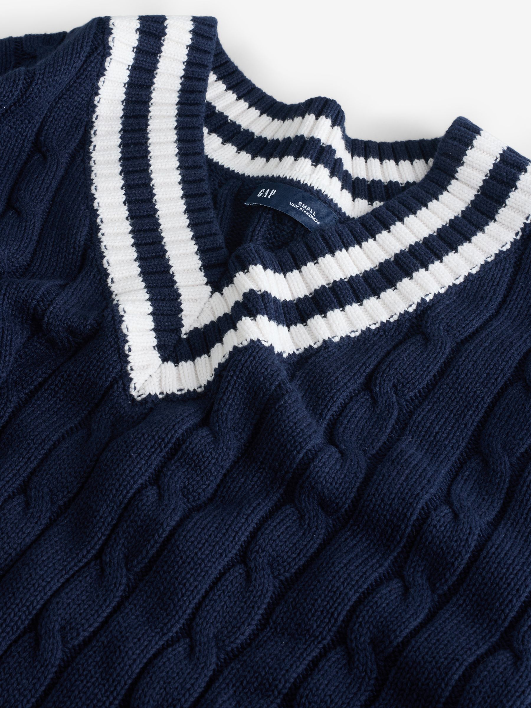 Navy Blue V-Neck Jumper - Image 3 of 4
