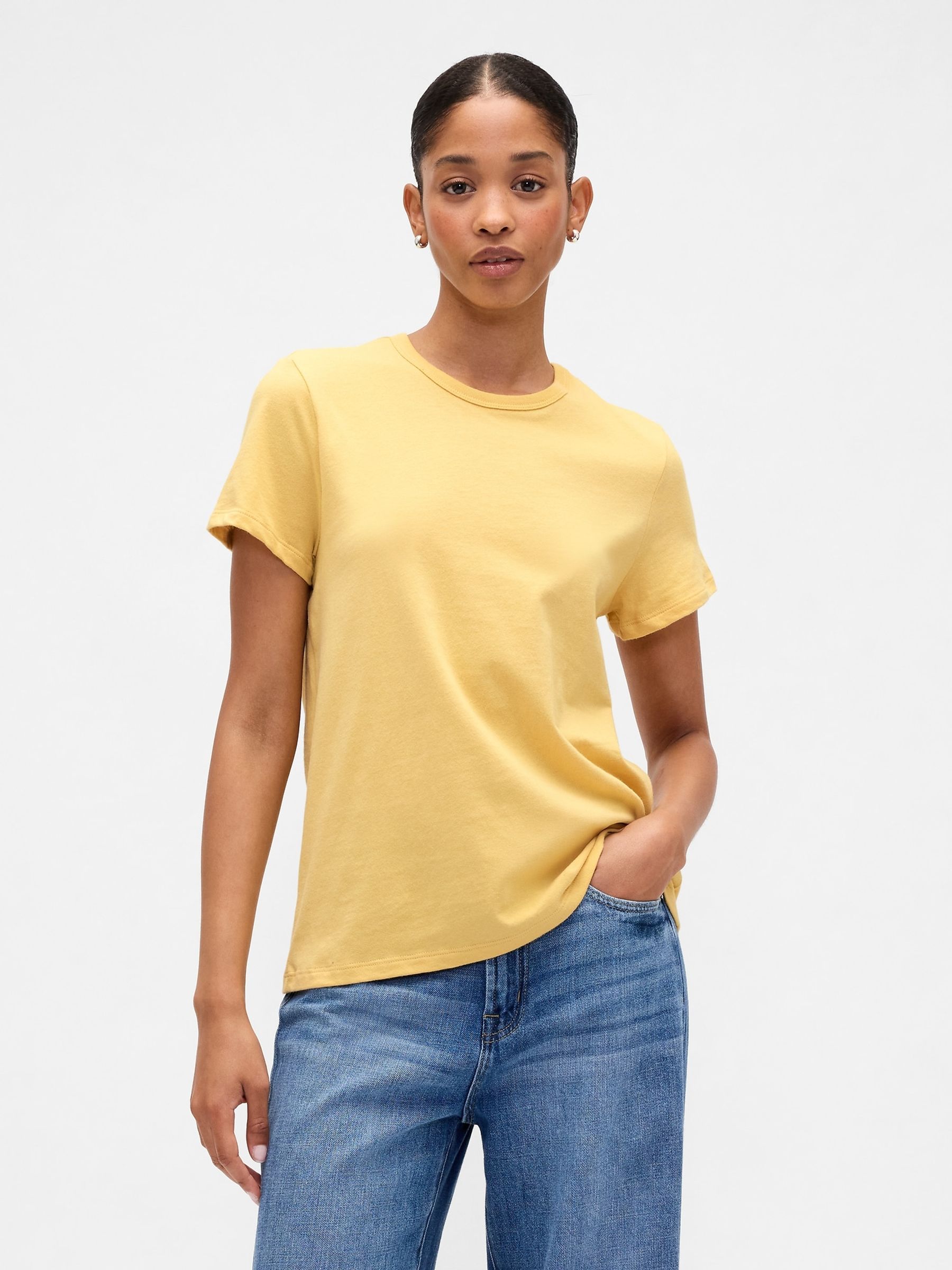 Yellow Favourite Crew Neck Short Sleeve T-Shirt - Image 1 of 3