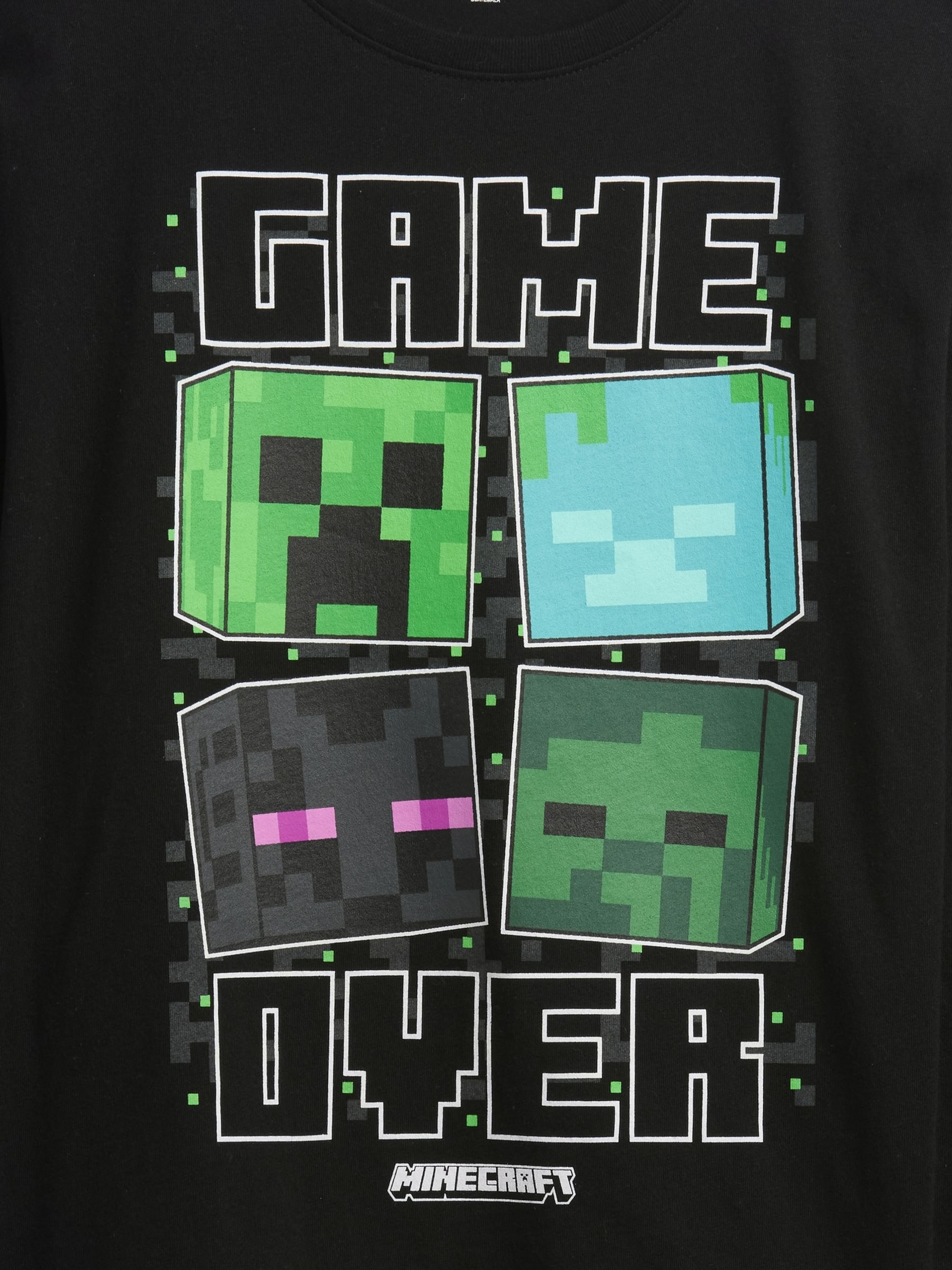 Black Minecraft Graphic T-Shirt (4-13yrs) - Image 3 of 3 Black Minecraft Graphic T-Shirt (4-13yrs) - Image 3 of 3