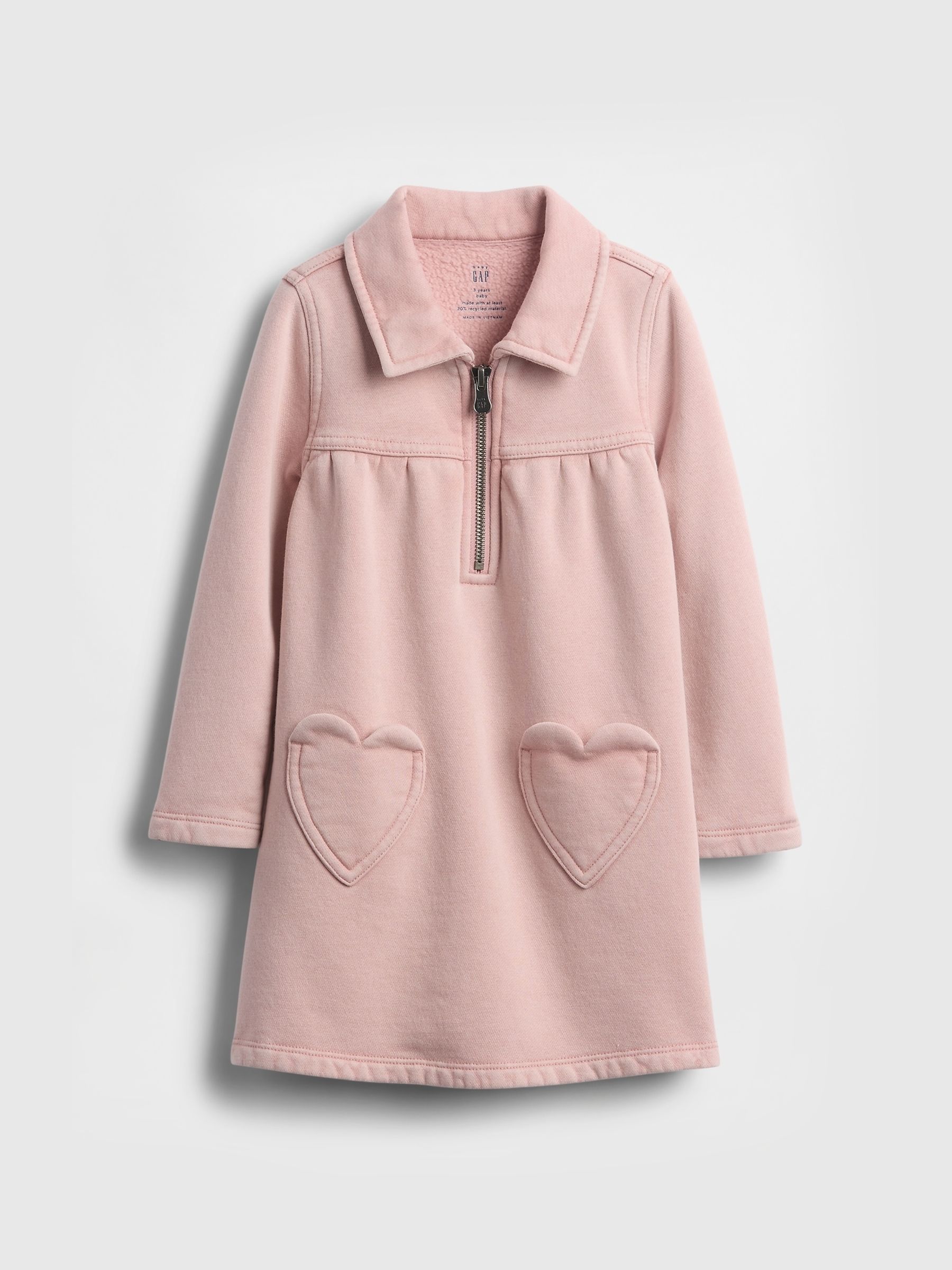 Pink VintageSoft Half Zip Dress (6mths-5yrs) - Image 2 of 3