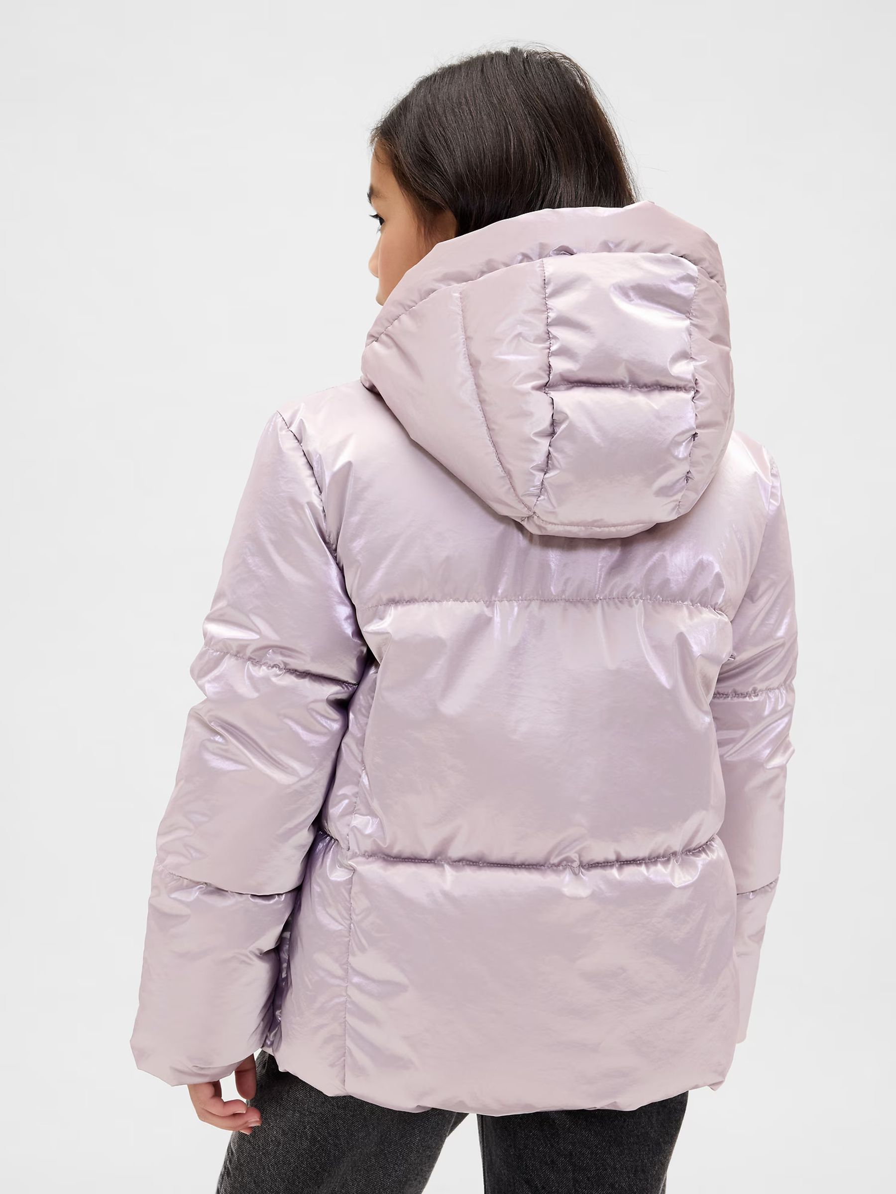 Pink Shower Resistant Sherpa-Lined Puffer Jacket - Image 3 of 6