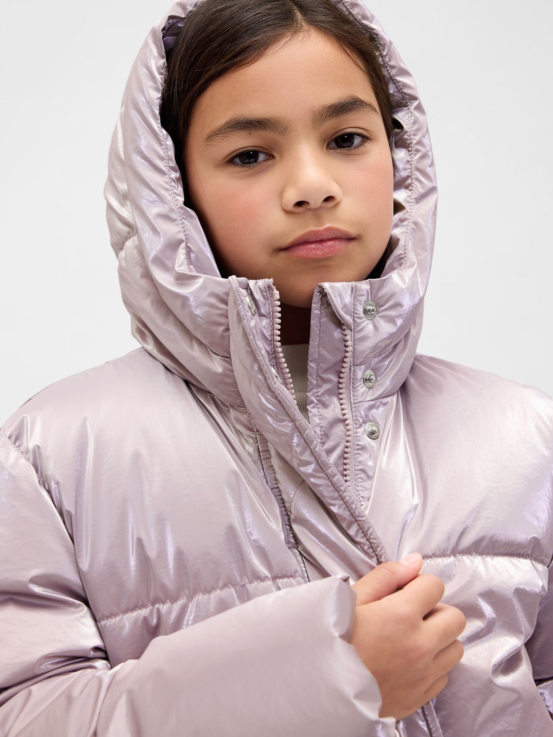 Pink Shower Resistant Sherpa-Lined Puffer Jacket - Image 4 of 6