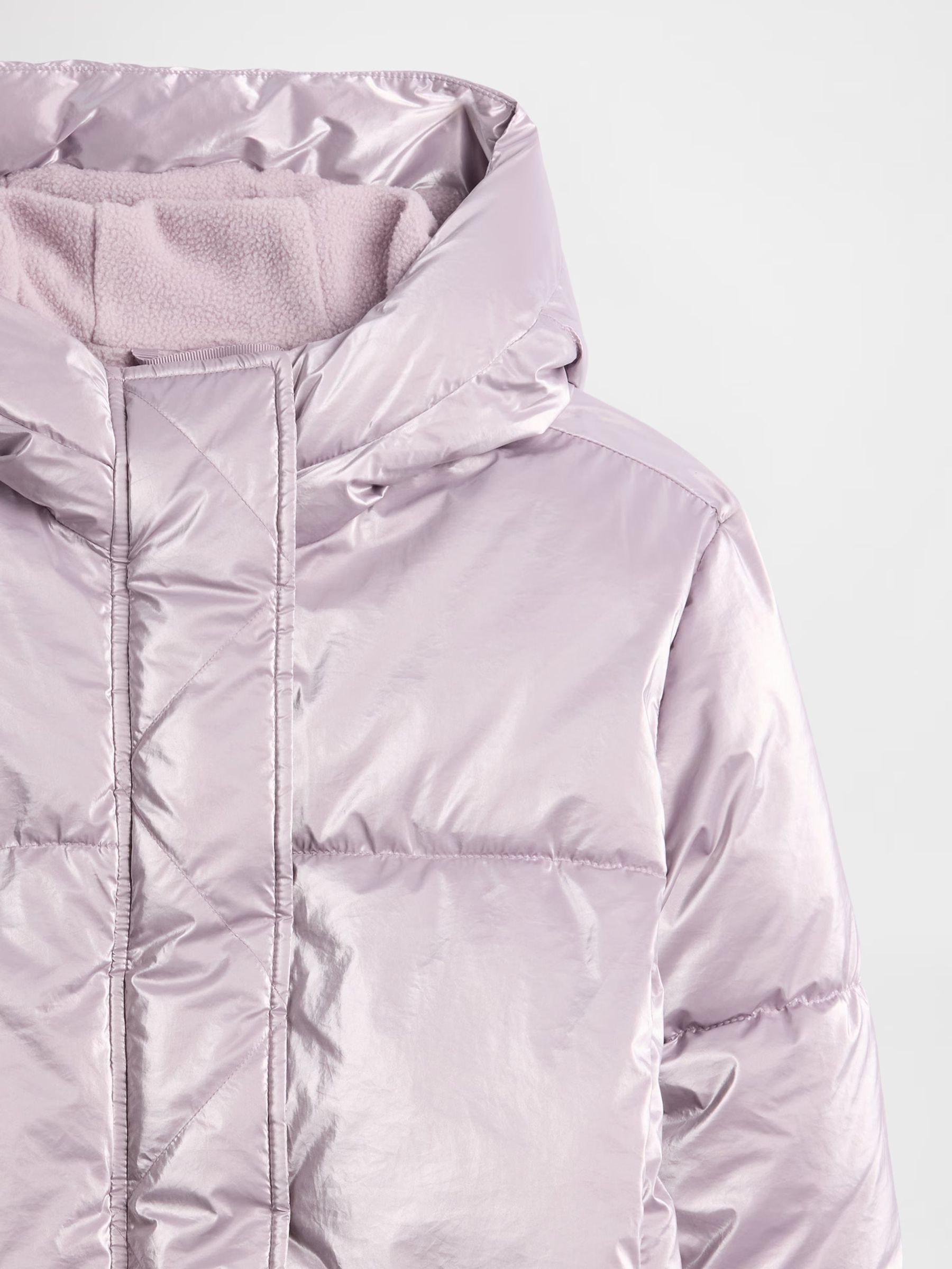 Pink Shower Resistant Sherpa-Lined Puffer Jacket - Image 5 of 6