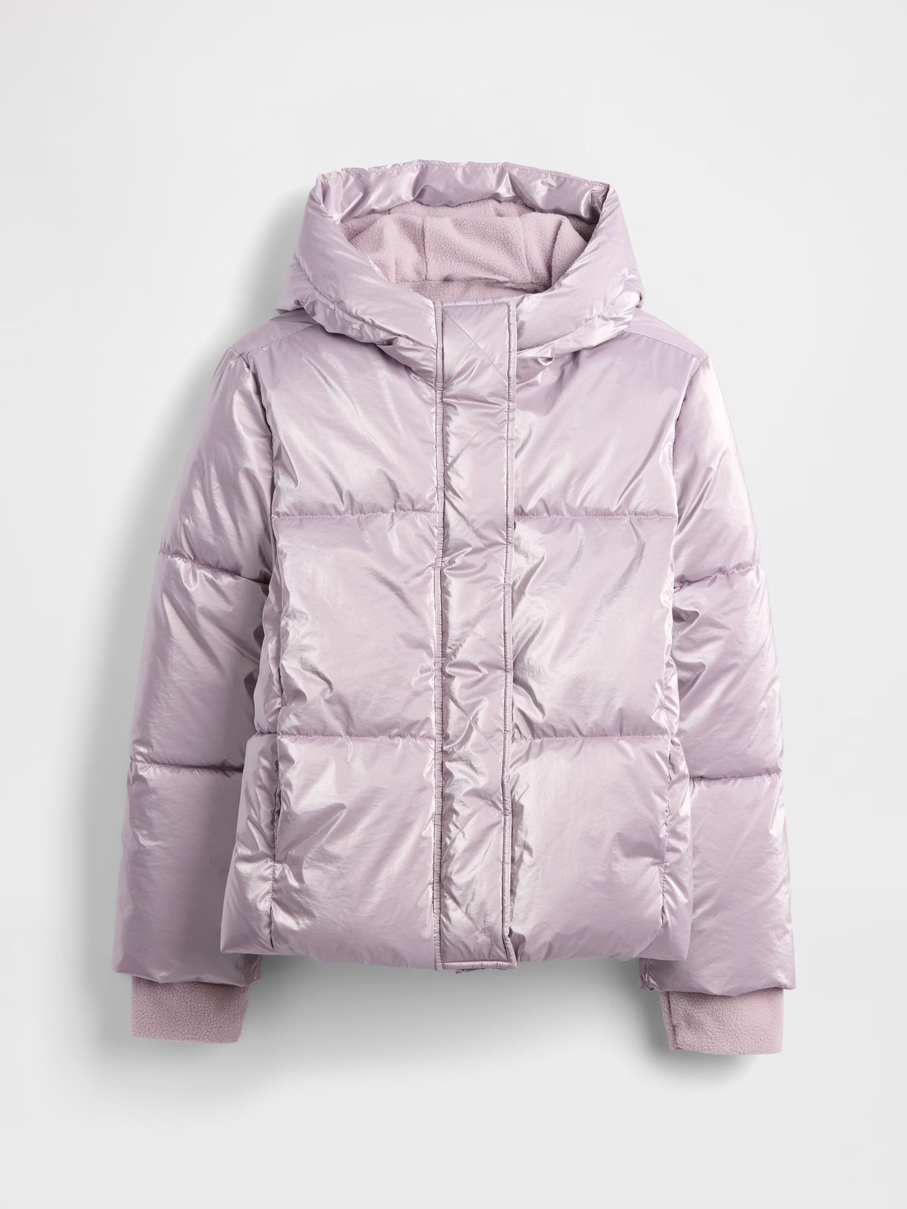 Pink Shower Resistant Sherpa-Lined Puffer Jacket - Image 6 of 6