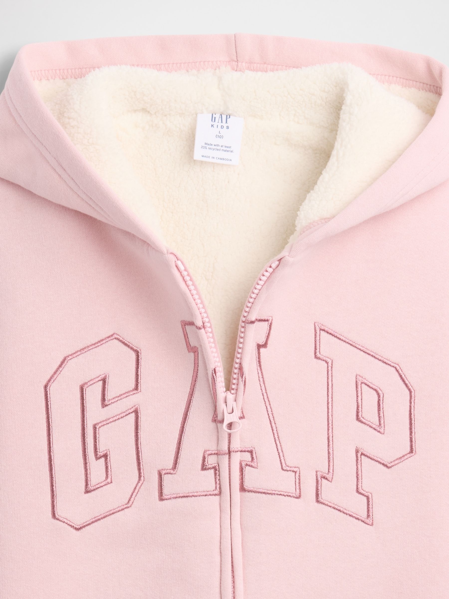 Pink Logo Sherpa Hoodie - Image 3 of 3