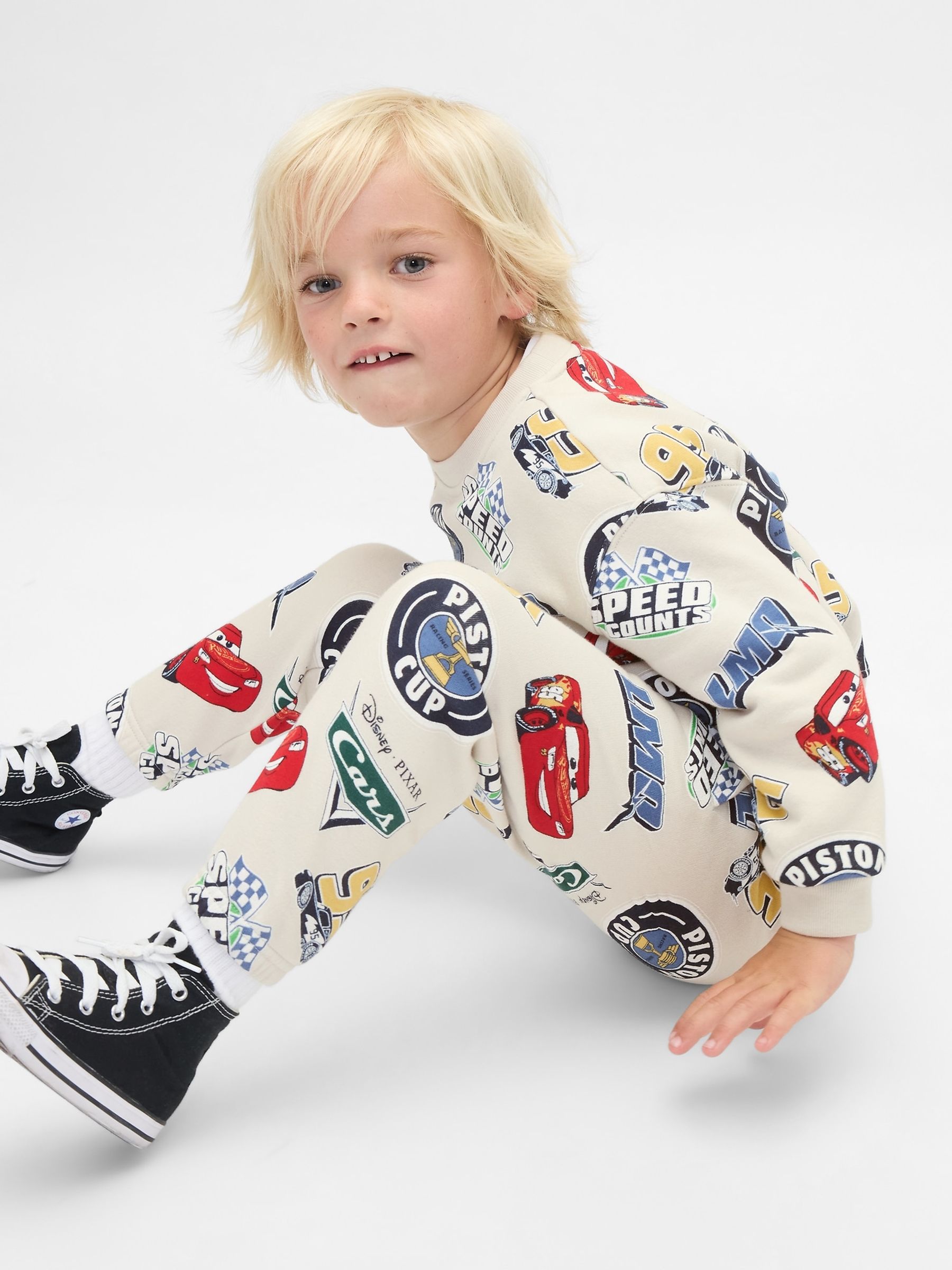 Cream Disney VintageSoft Cars Sweatshirt & Joggers Set (6mths-5yrs) - Image 1 of 3