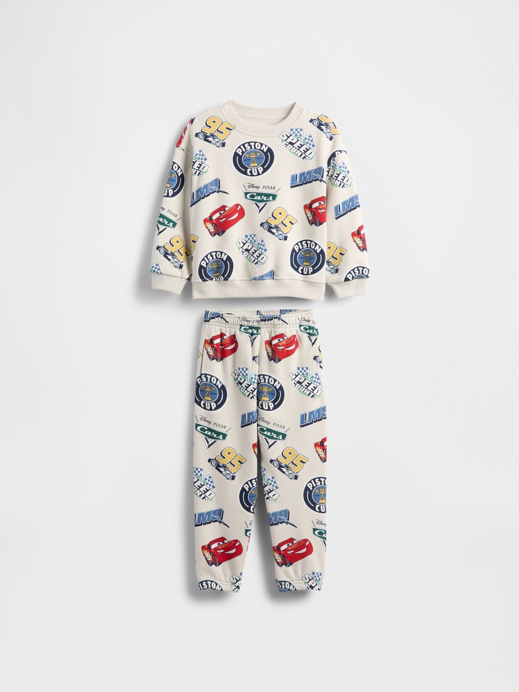 Cream Disney VintageSoft Cars Sweatshirt & Joggers Set (6mths-5yrs) - Image 2 of 3