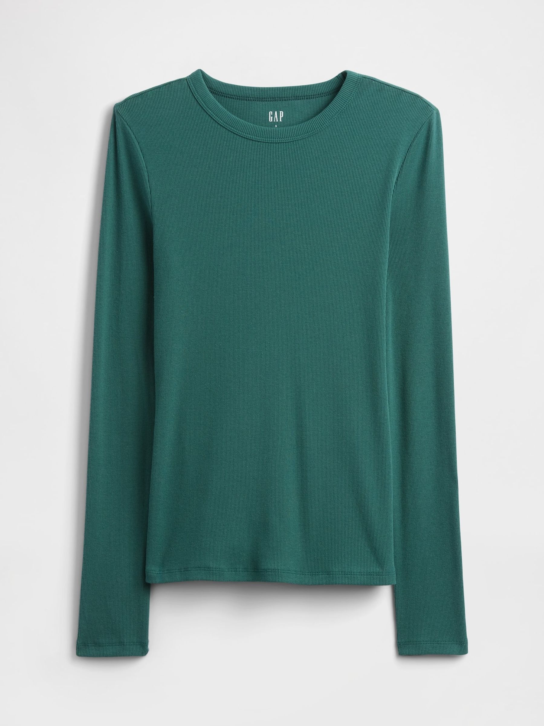 Green Long Sleeve Rib T-Shirt - Image 5 of 5 Green Long Sleeve Rib T-Shirt - Image 5 of 5