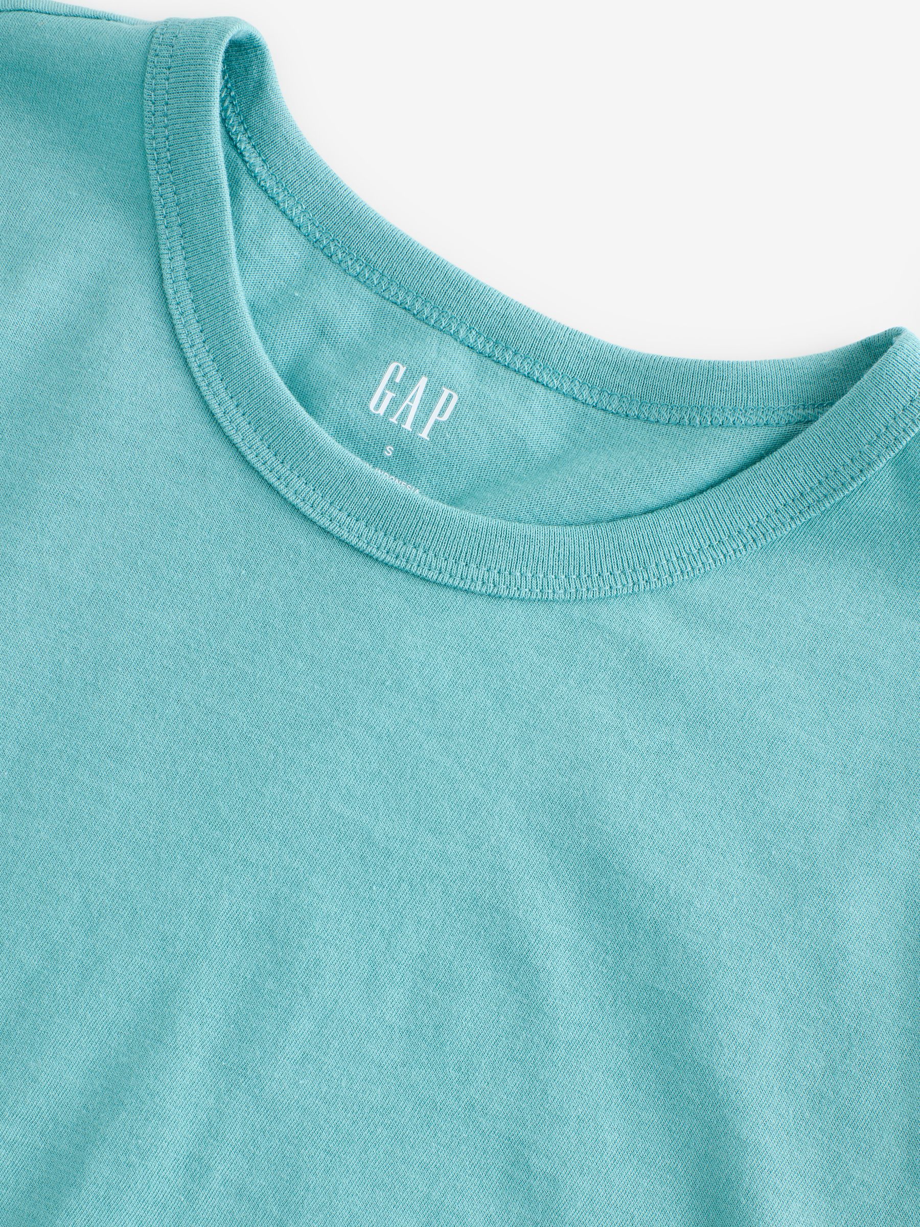 Turquoise Blue Crew Neck Favourite Cotton Short Sleeve T-Shirt - Image 4 of 4