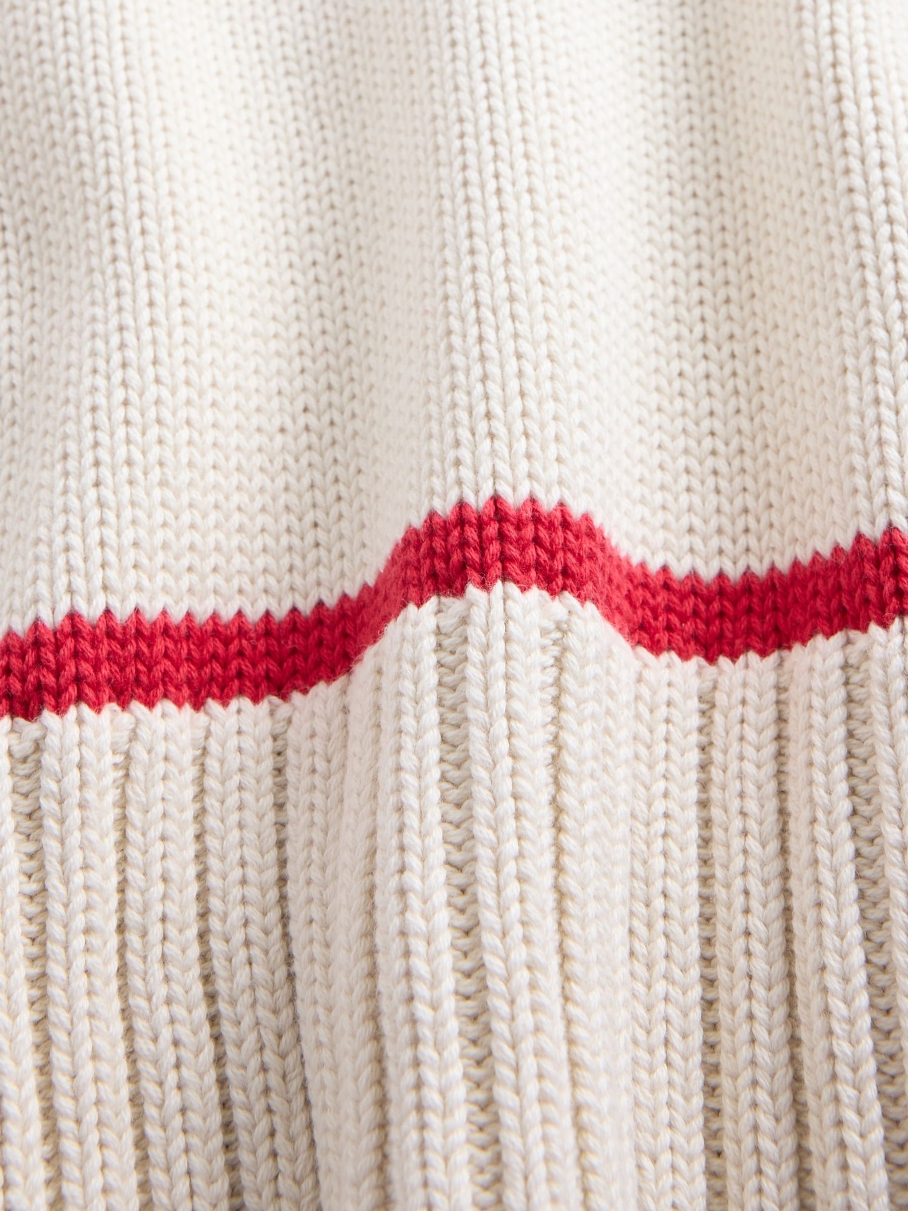 Cream Striped Cotton Oversized Jumper - Image 4 of 4