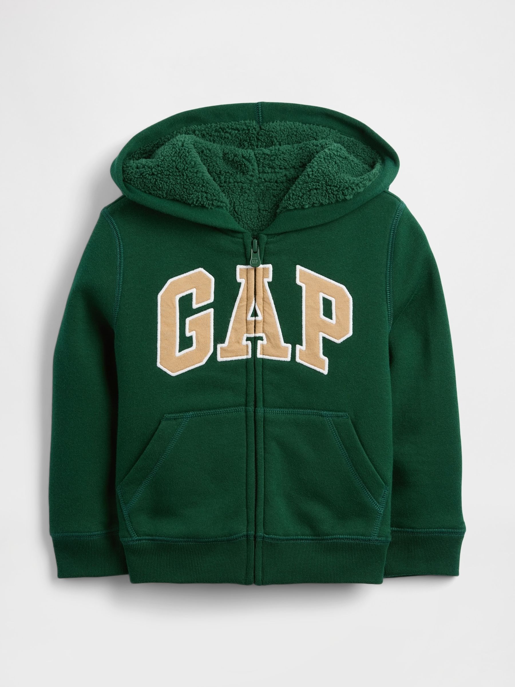 Green Logo Sherpa Zip Hoodie (6mths-5yrs) - Image 1 of 6