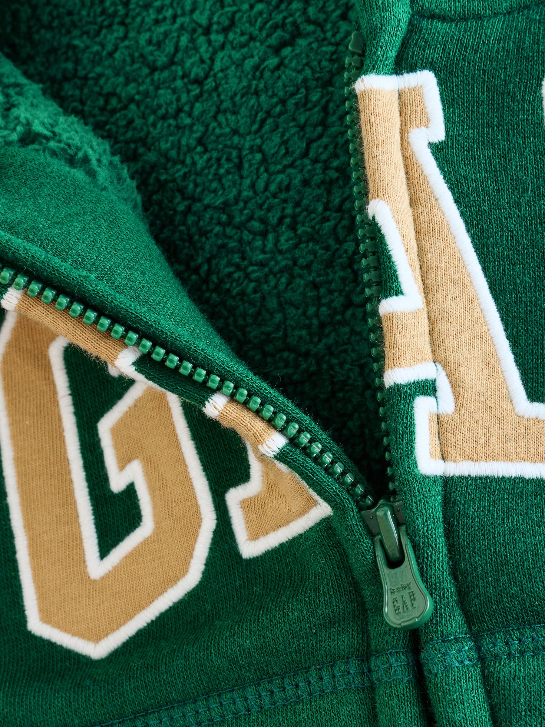Green Logo Sherpa Zip Hoodie (6mths-5yrs) - Image 5 of 6