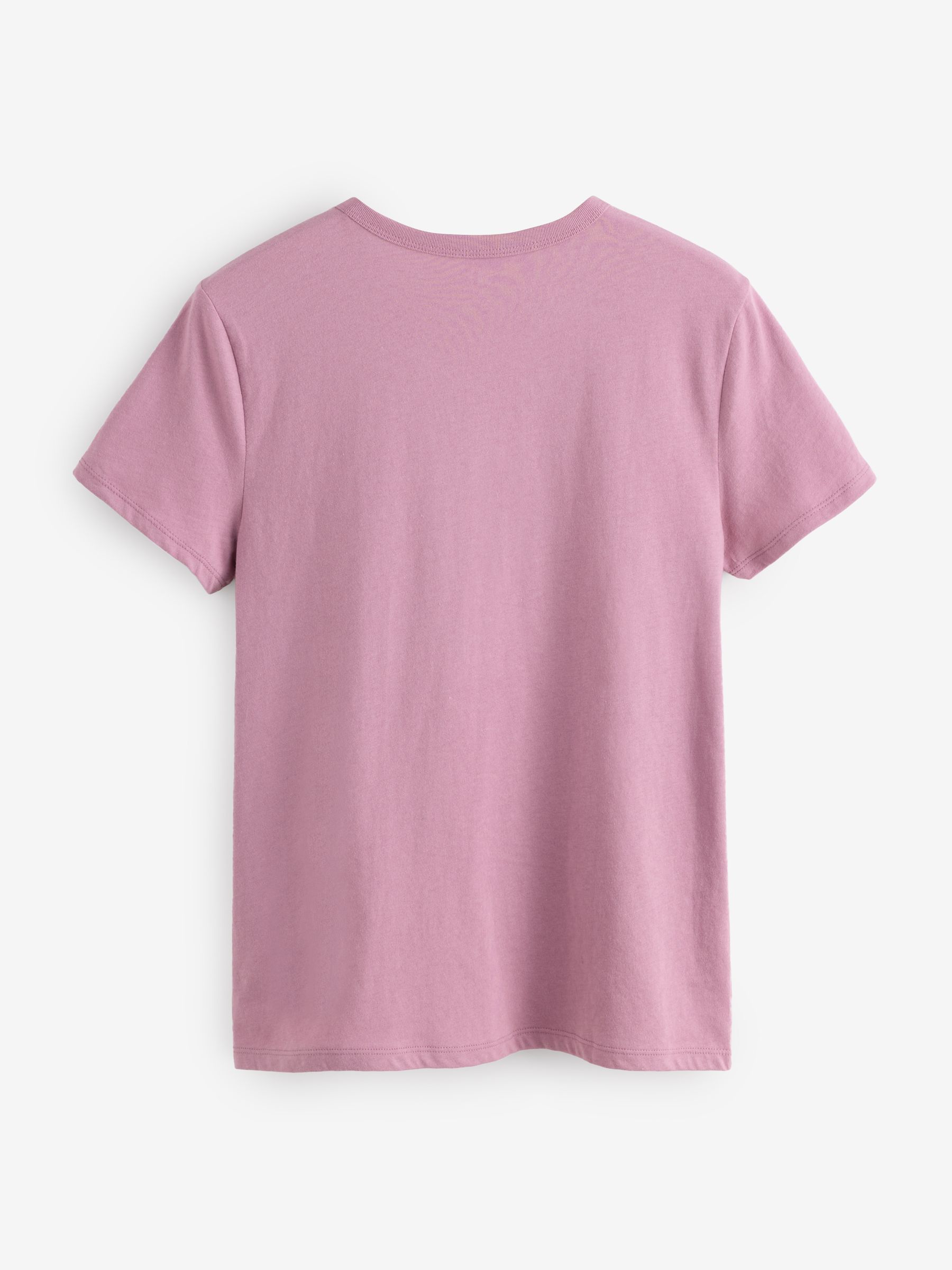 Dusty Pink Crew Neck Favourite Cotton Short Sleeve T-Shirt - Image 2 of 4 Dusty Pink Crew Neck Favourite Cotton Short Sleeve T-Shirt - Image 2 of 4