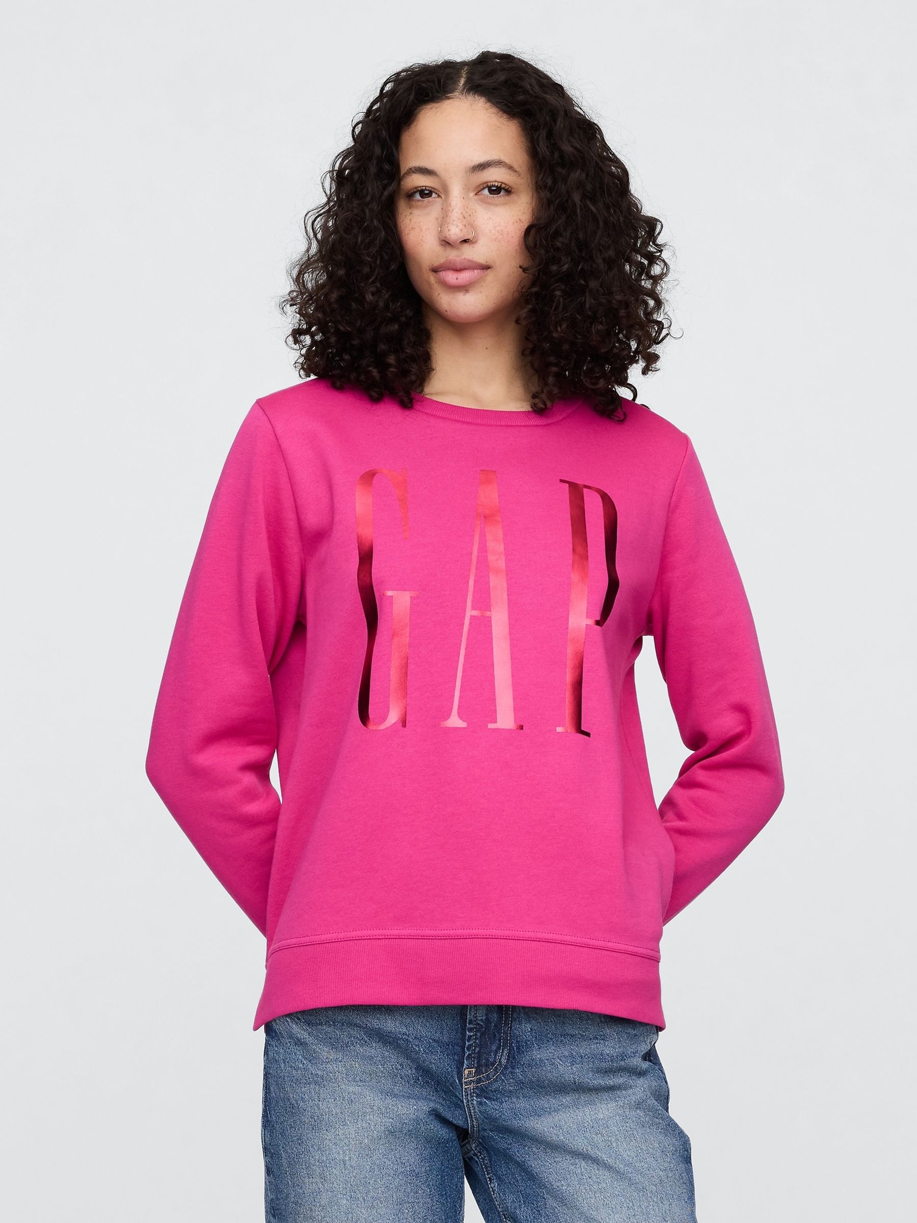 Pink Logo Crew Neck Jumper - Image 1 of 5