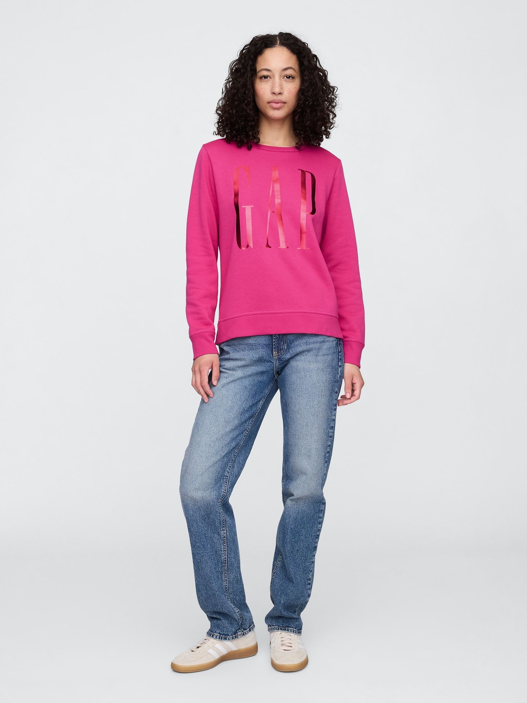 Pink Logo Crew Neck Jumper - Image 3 of 5