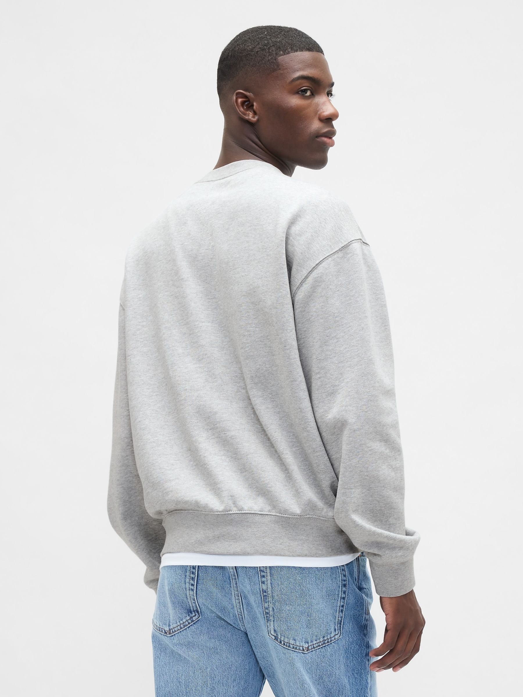 Light Grey Oversized Heavyweight Logo Sweatshirt - Image 2 of 4