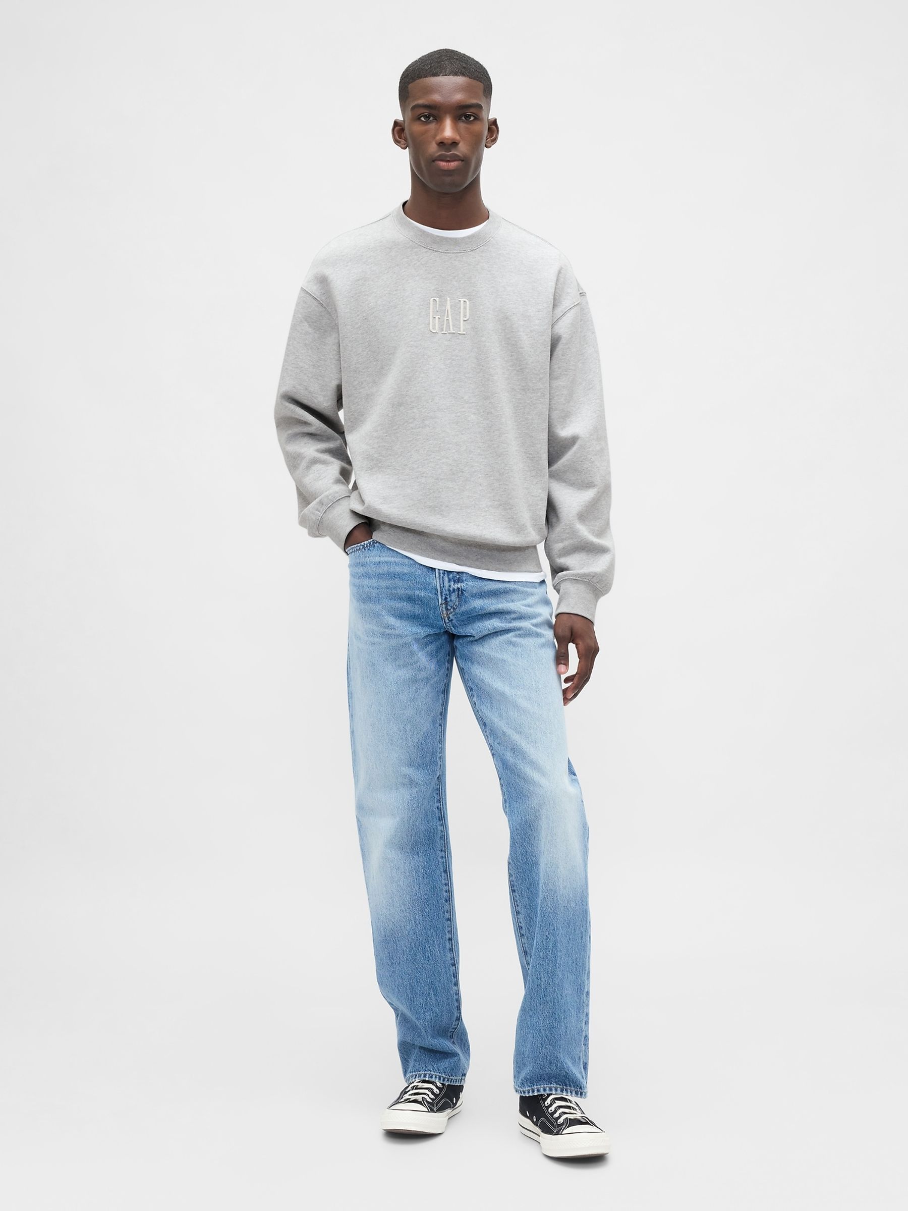 Light Grey Oversized Heavyweight Logo Sweatshirt - Image 3 of 4